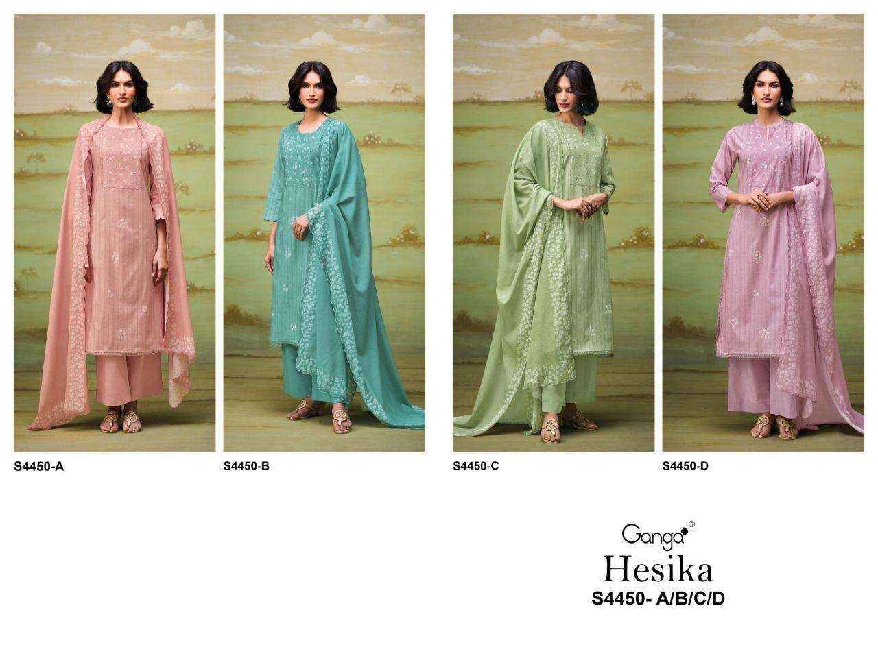 Ganga Hesika 4450 Cotton Dress Material 4 pcs Catalogue
