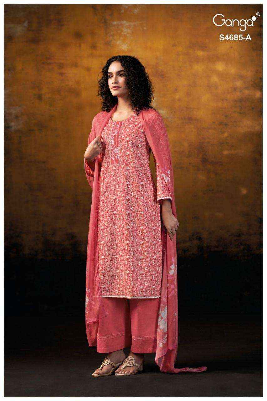 Ganga Jiyael 4685 Cotton Dress Material 4 pcs Catalogue