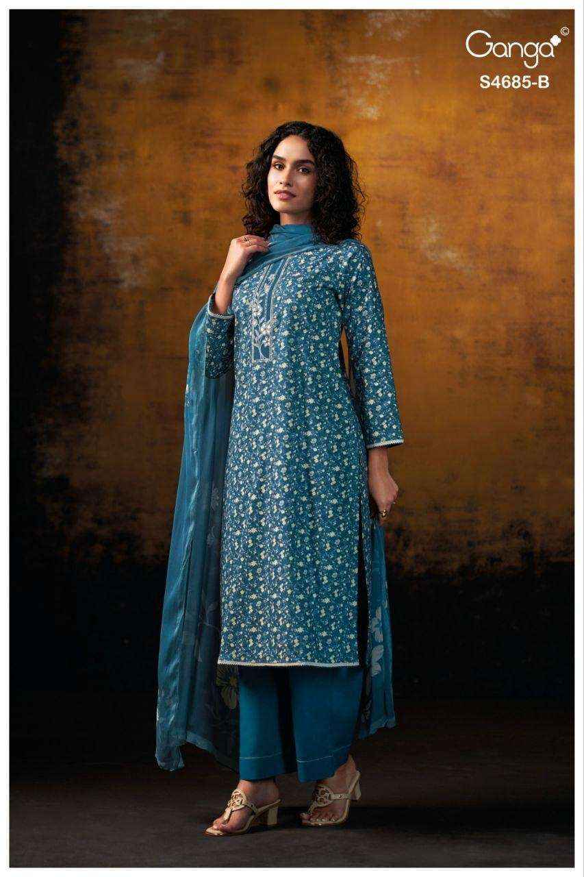 Ganga Jiyael 4685 Cotton Dress Material 4 pcs Catalogue