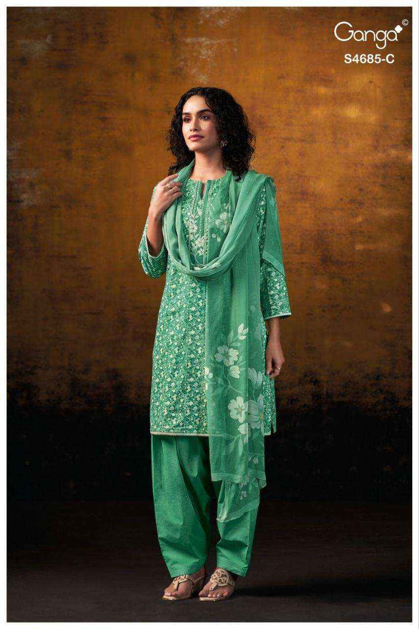 Ganga Jiyael 4685 Cotton Dress Material 4 pcs Catalogue