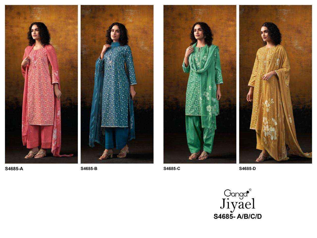 Ganga Jiyael 4685 Cotton Dress Material 4 pcs Catalogue
