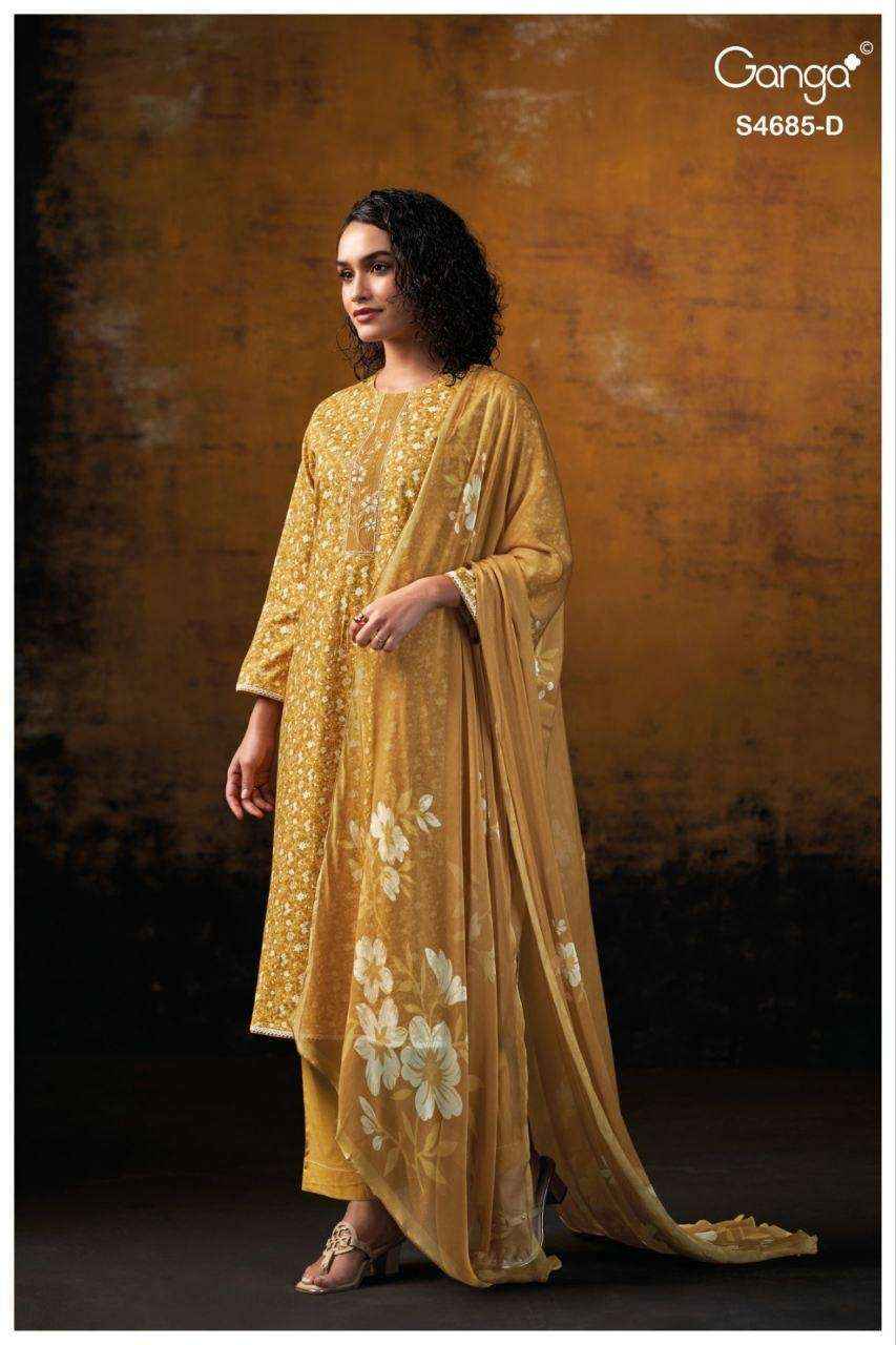 Ganga Jiyael 4685 Cotton Dress Material 4 pcs Catalogue