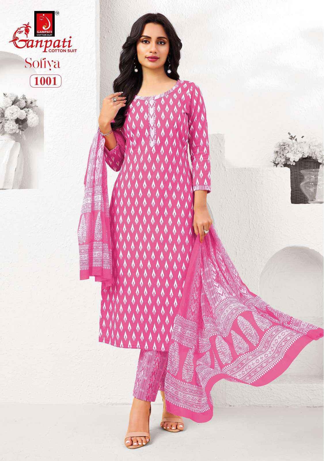 Ganpati Sofiya Vol 1 Cotton Dress Material 12 pcs Catalogue