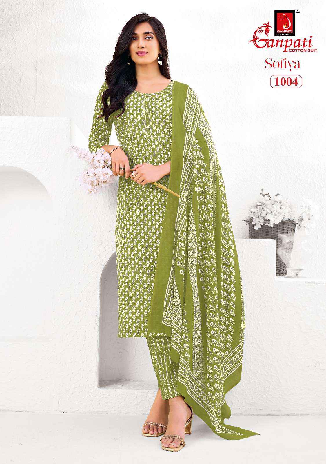 Ganpati Sofiya Vol 1 Cotton Dress Material 12 pcs Catalogue