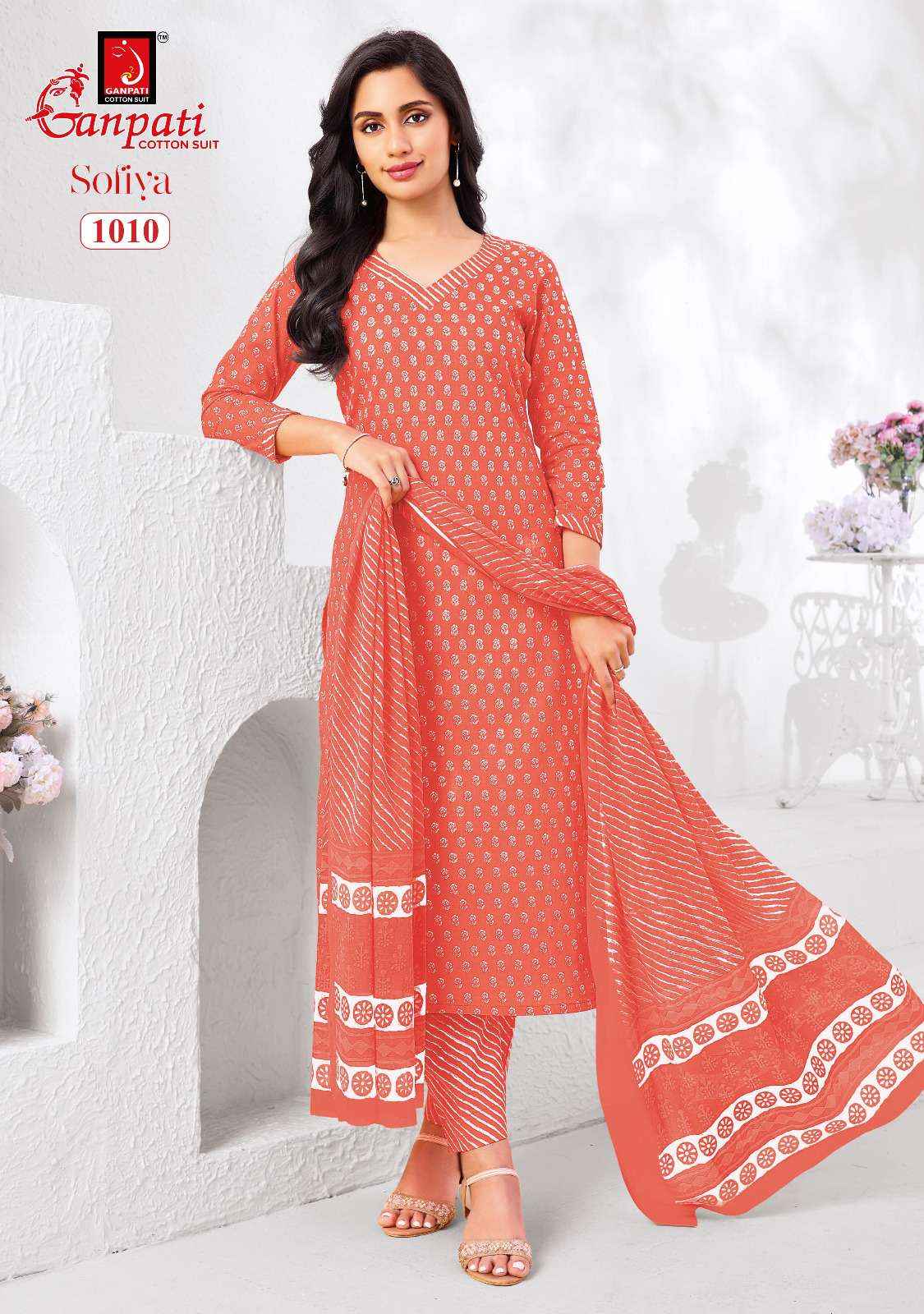 Ganpati Sofiya Vol 1 Cotton Dress Material 12 pcs Catalogue