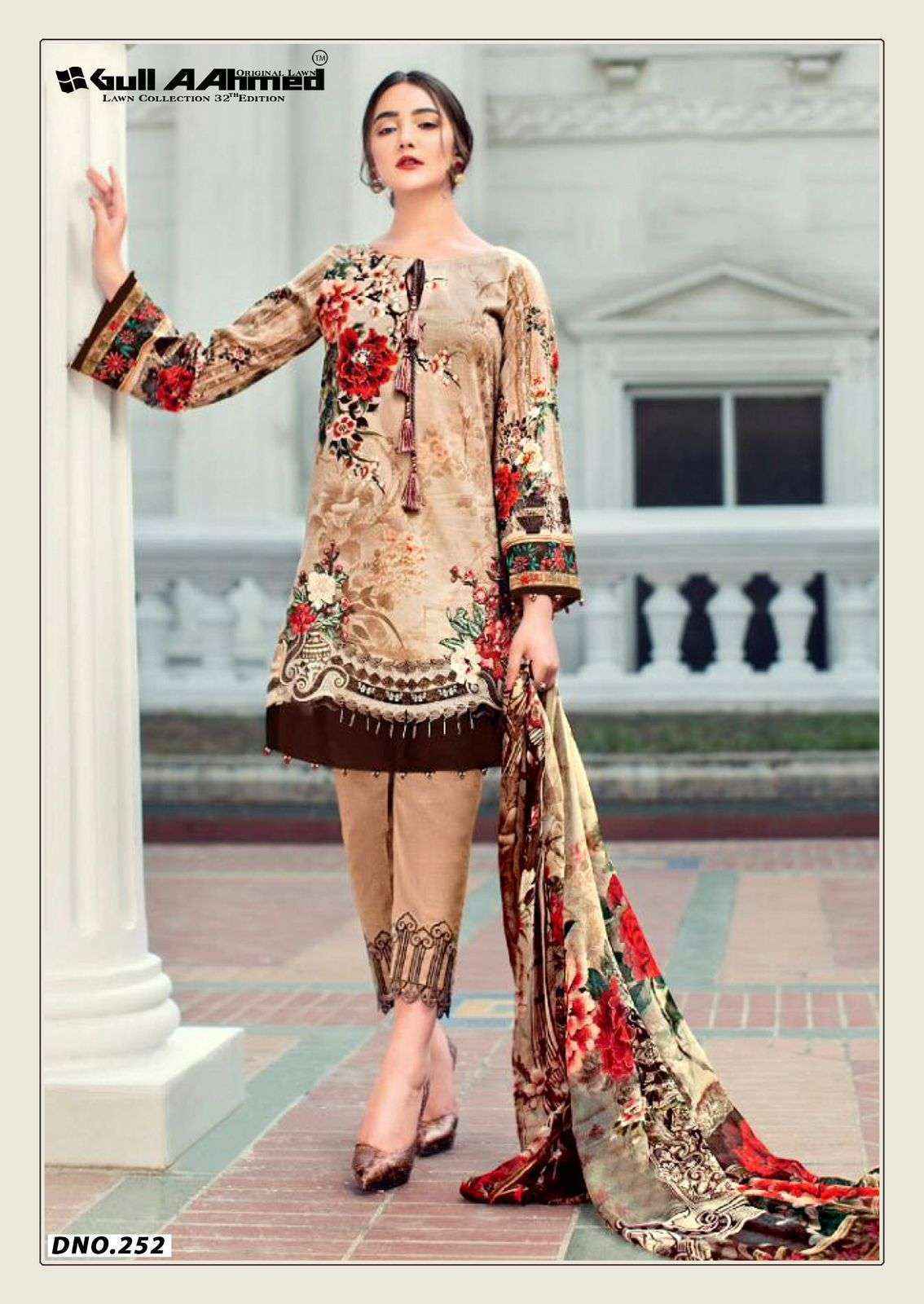 Gull Ahmed Lawn Collection Vol 32 Cambric Cotton Dress Material 6 Pc Catalouge