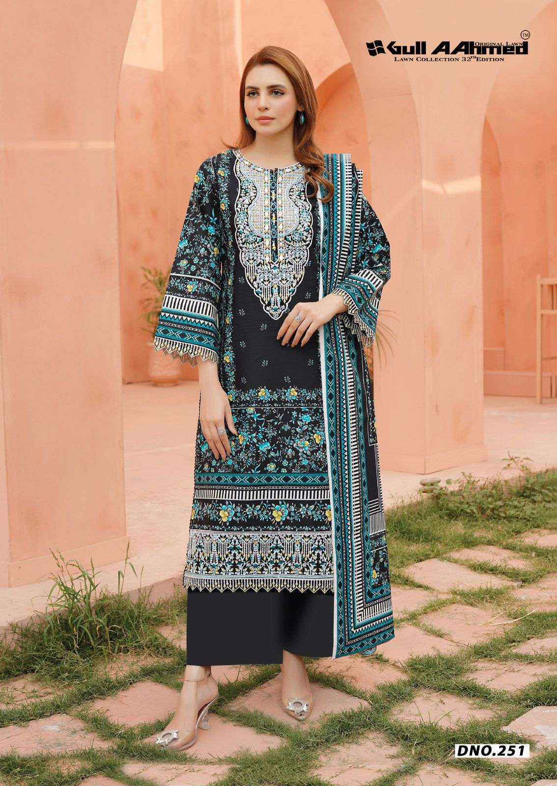 Gull Ahmed Lawn Collection Vol 32 Cambric Cotton Dress Material 6 Pc Catalouge