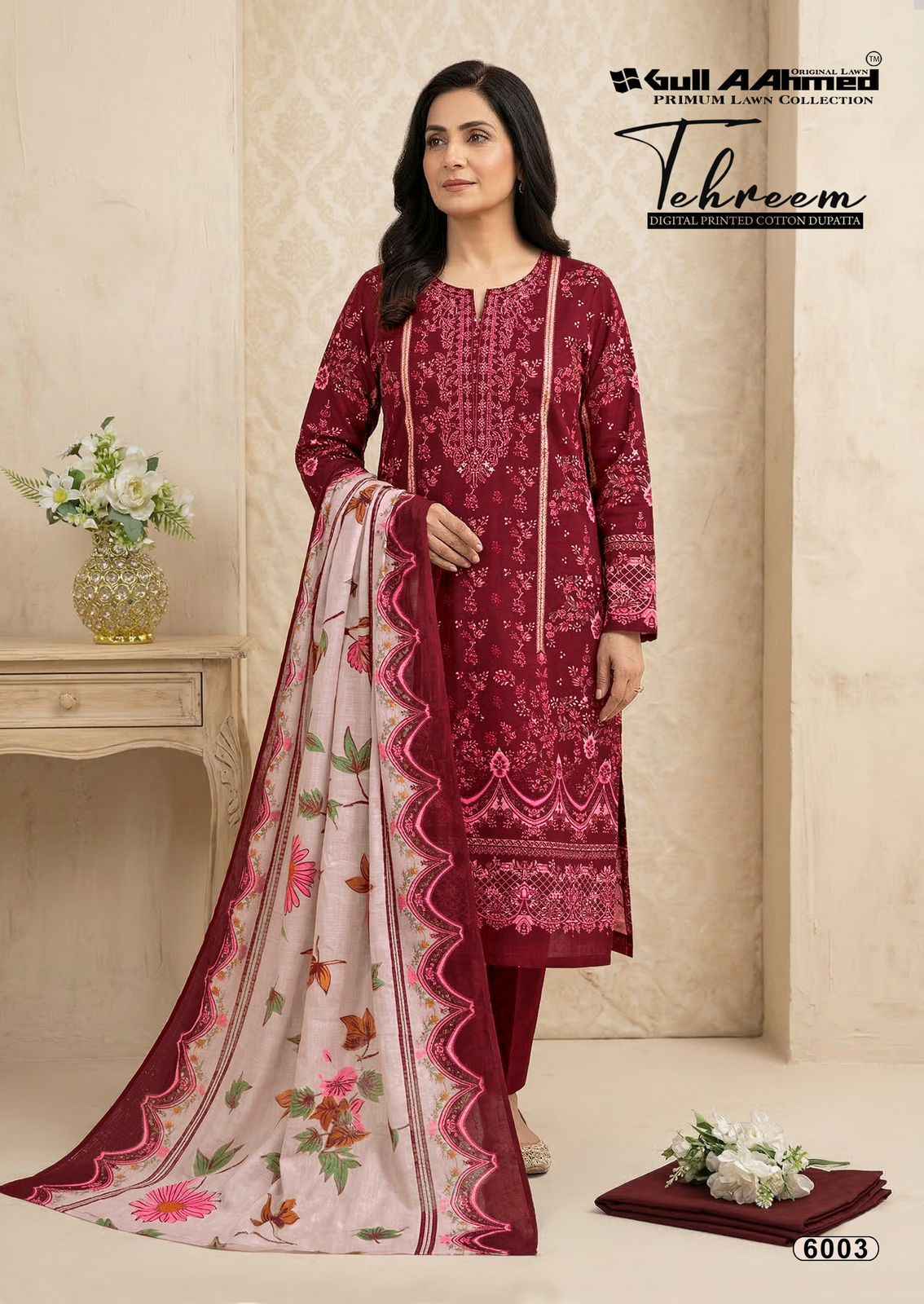 Gull Ahmed Tehreem Vol 6 Cambridge Cotton Dress Material 6 Pc Catalouge