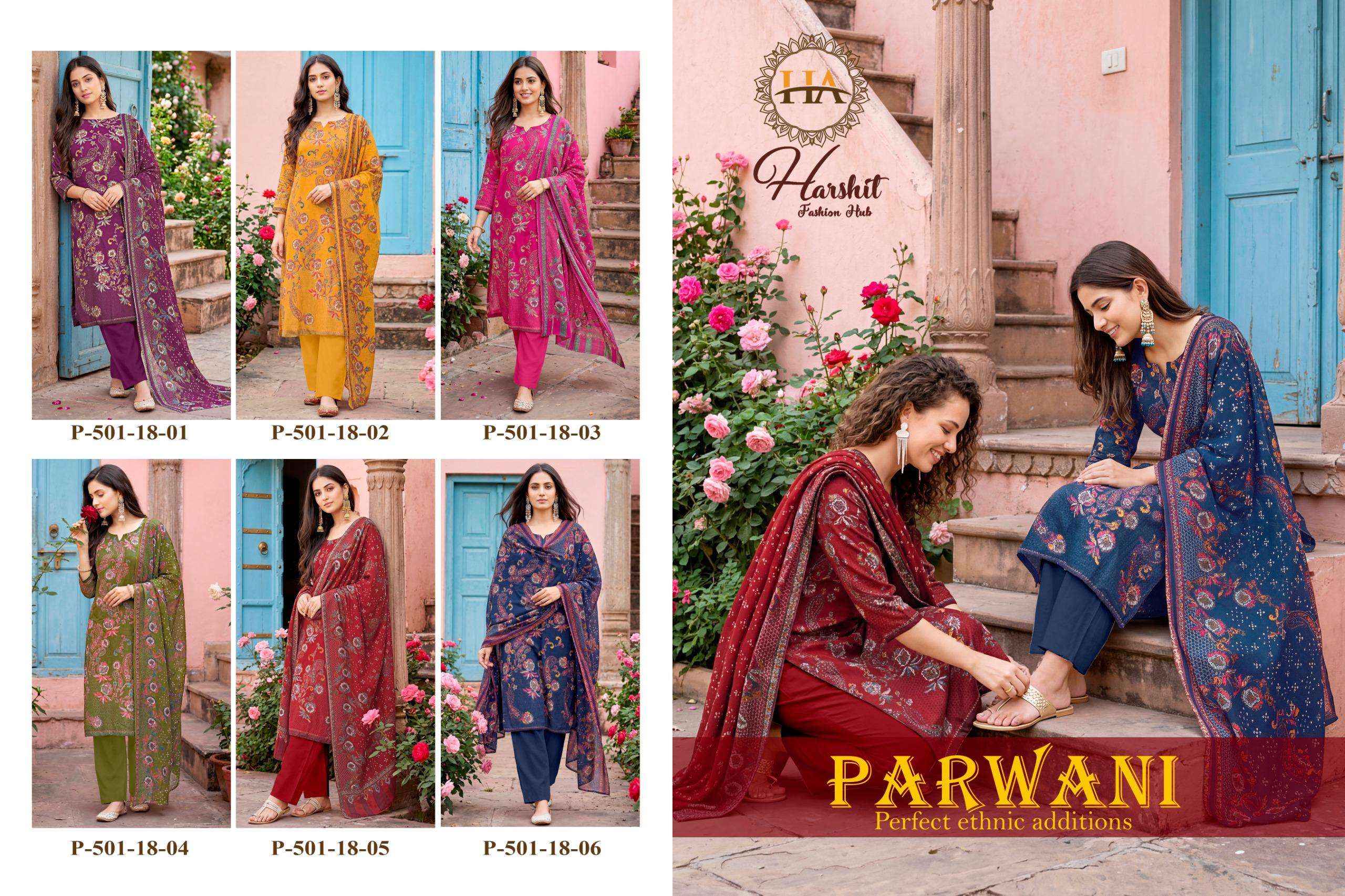 Harshit Fashion Parwani Jam Cotton Dress Material 6 pcs Catalogue