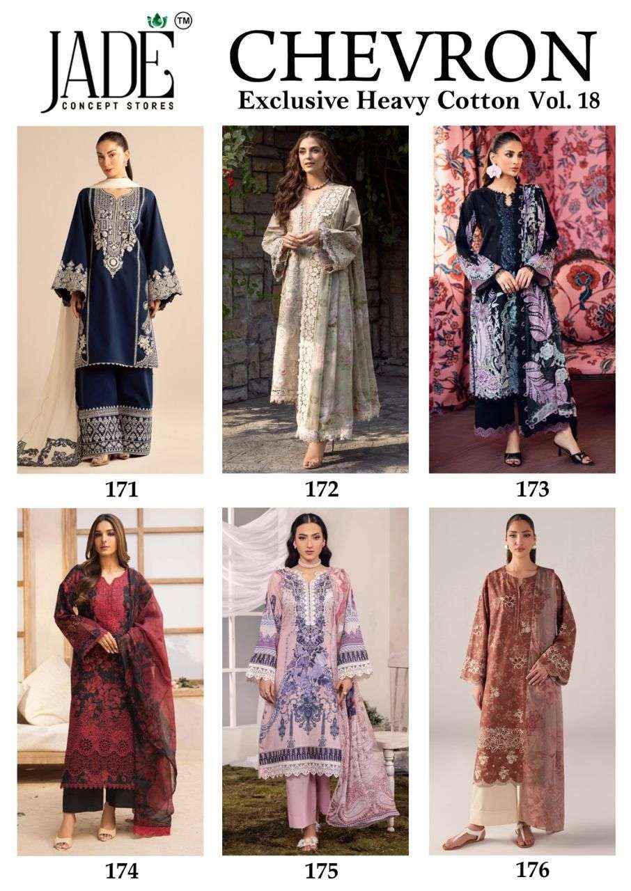 Jade Chevron Vol 18 Cotton Dress Material 6 Pc Catalog