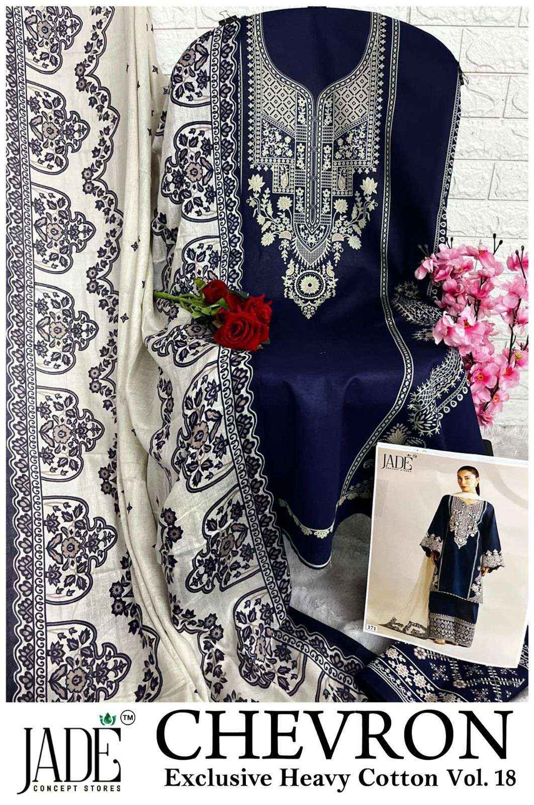 Jade Chevron Vol 18 Cotton Dress Material 6 Pc Catalog