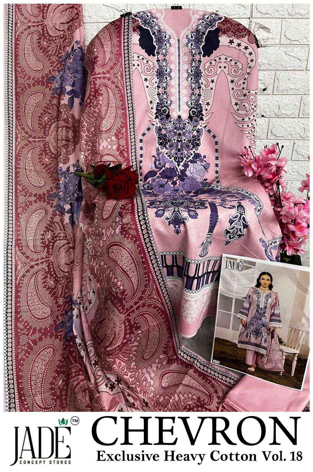 Jade Chevron Vol 18 Cotton Dress Material 6 Pc Catalog