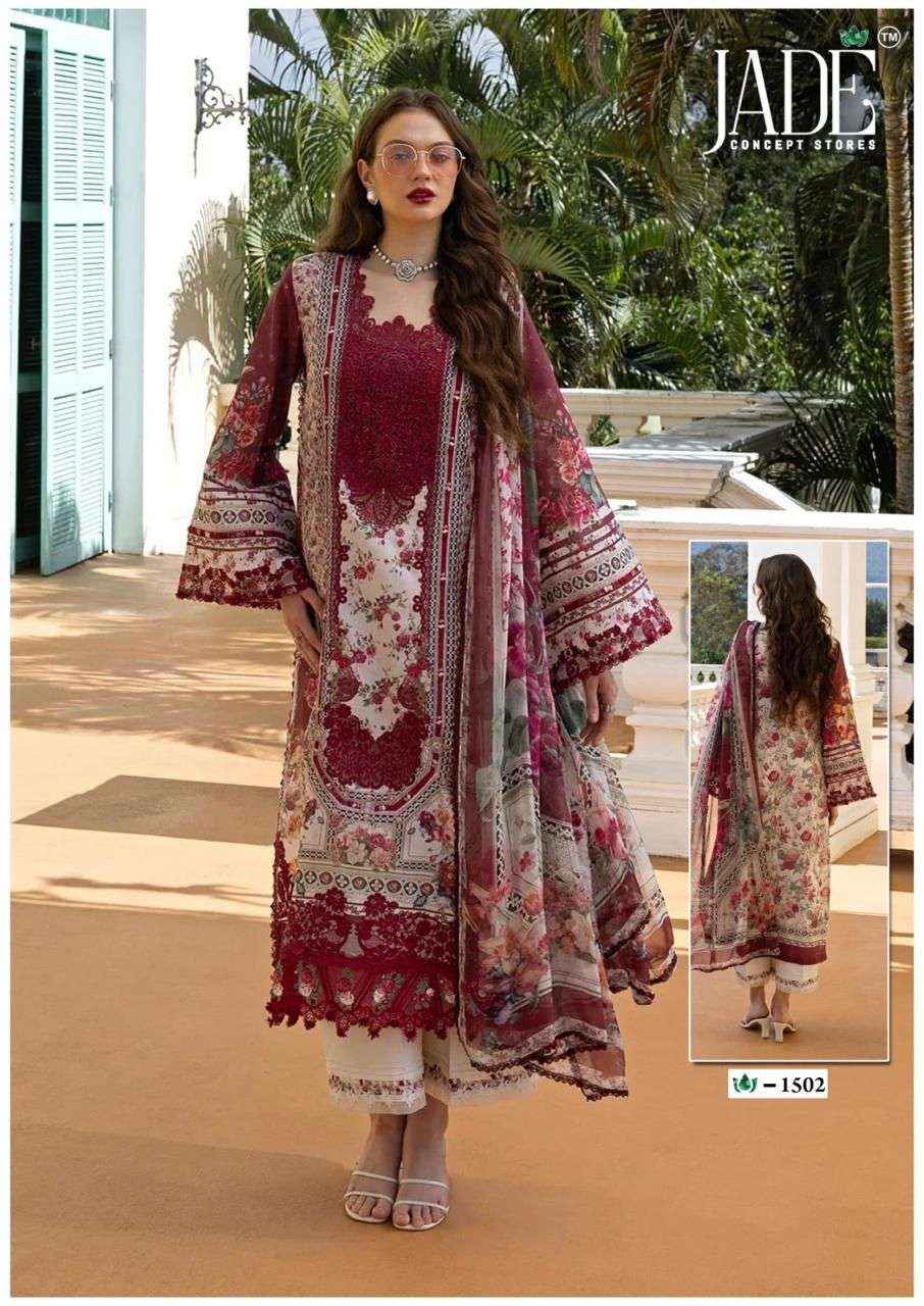Jade Crimson Vol 15 Readymade Lawn Cotton Dress 6 pc Cataloge