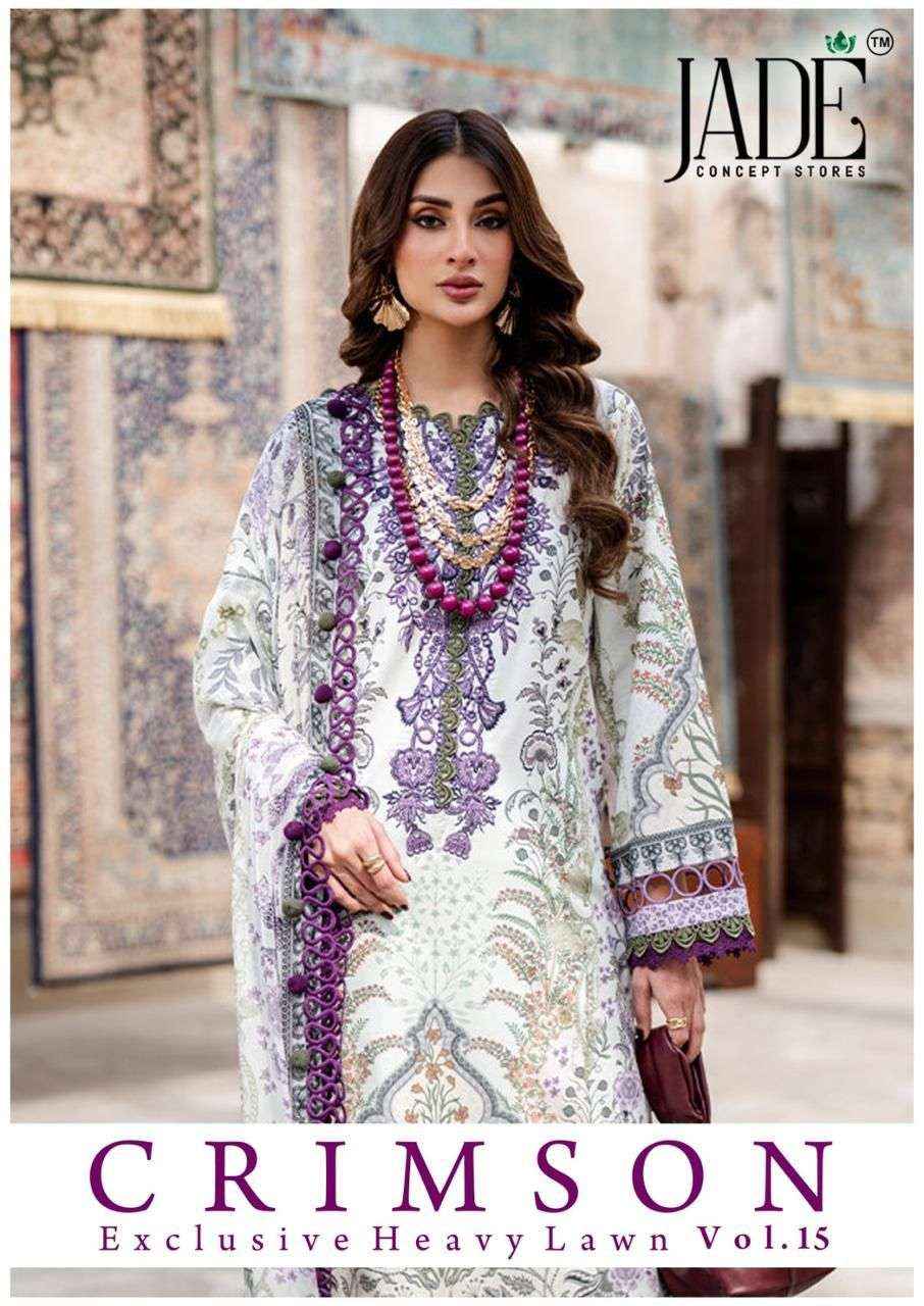 Jade Crimson Vol 15 Readymade Lawn Cotton Dress 6 pc Cataloge