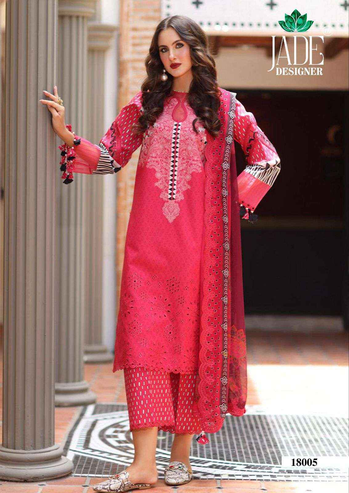 Jade Crimsons Vol 18 Cambric Cotton Dress Material 6 pc Cataloge
