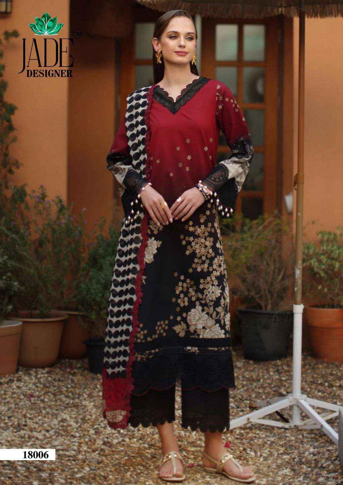 Jade Crimsons Vol 18 Cambric Cotton Dress Material 6 pc Cataloge