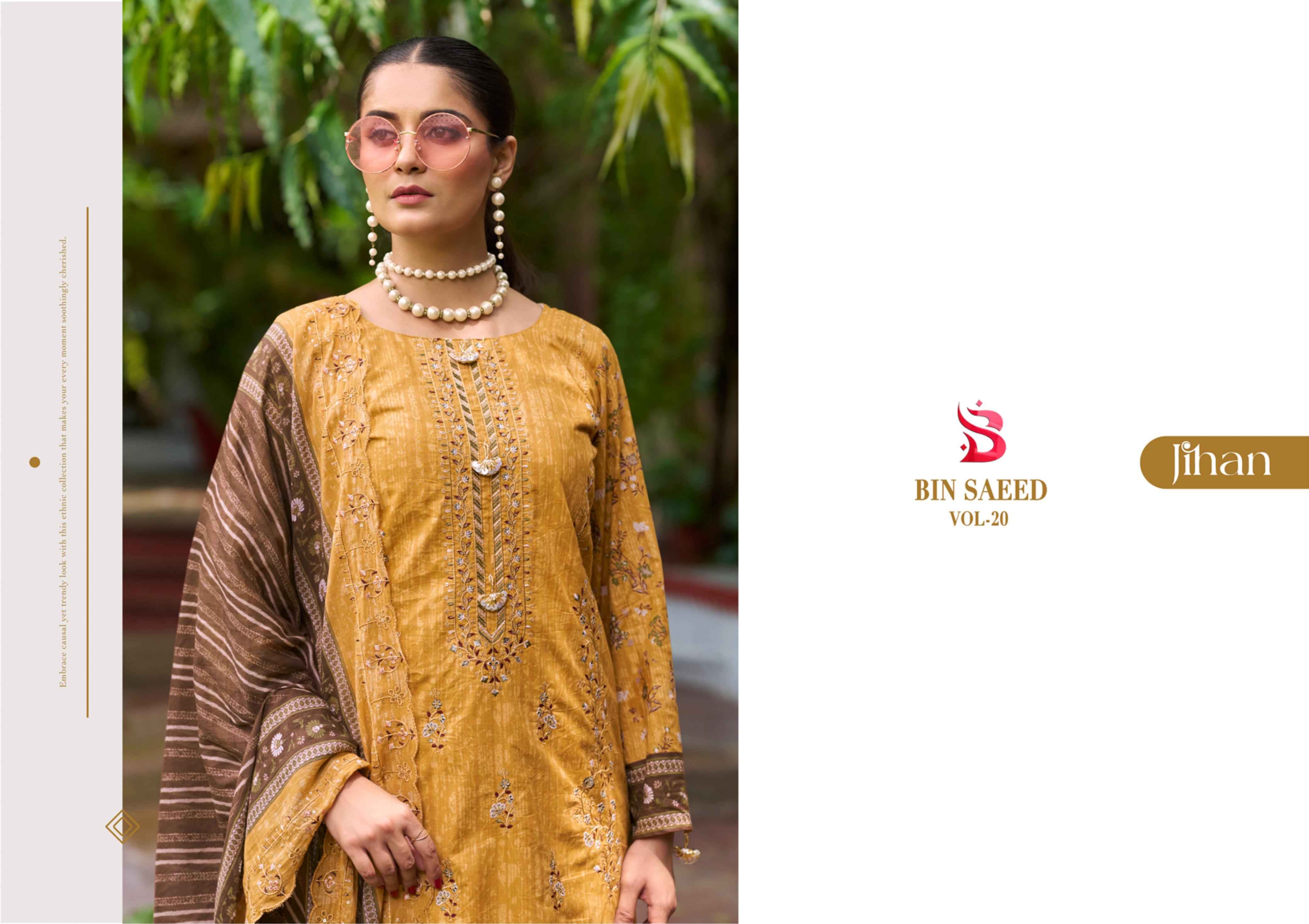 Jihan Bin Saeed Vol 20 Cotton Dress Material 4 pcs Catalogue