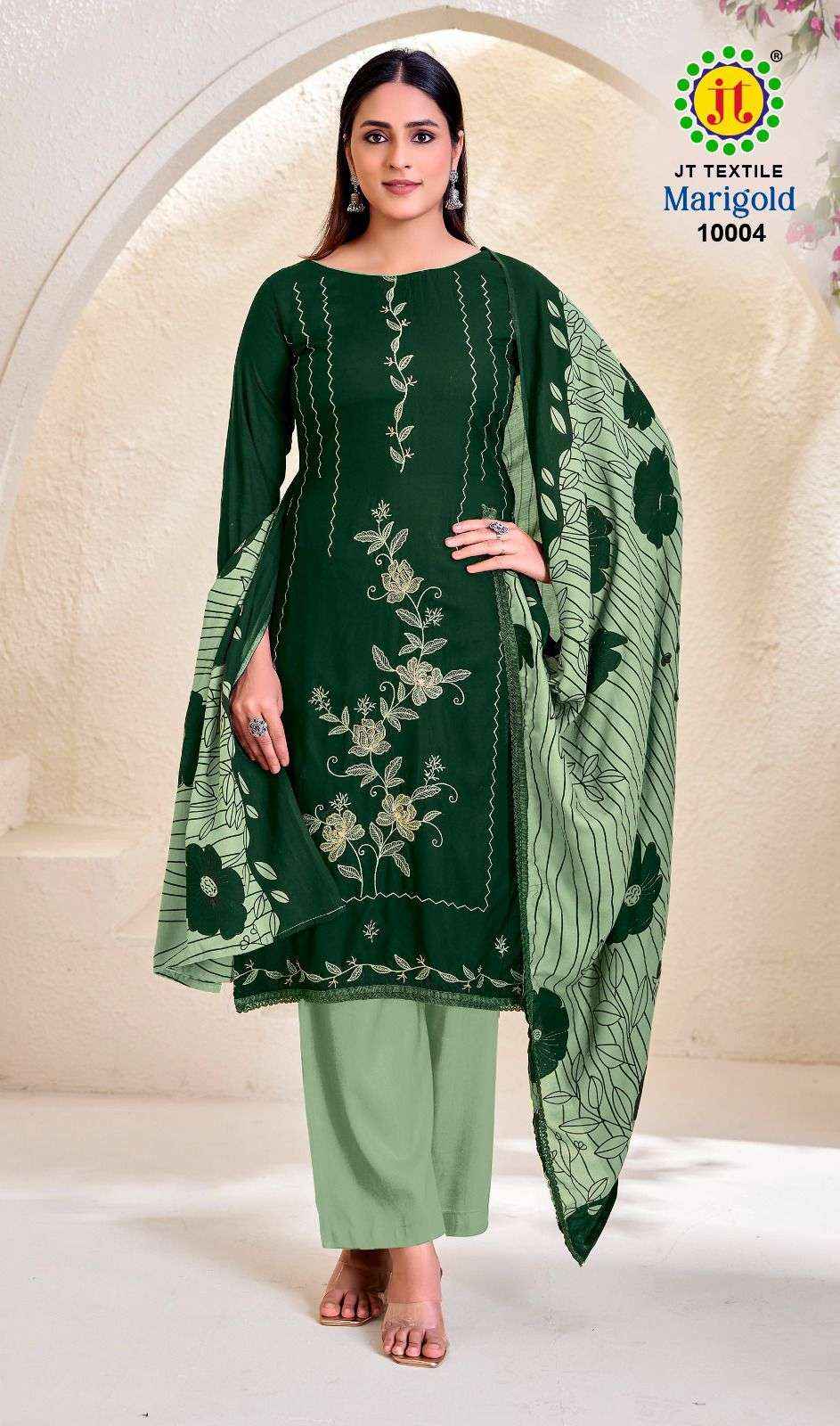 Jt Marigold Vol 10 Rayon Dress Material 5 pcs Catalogue