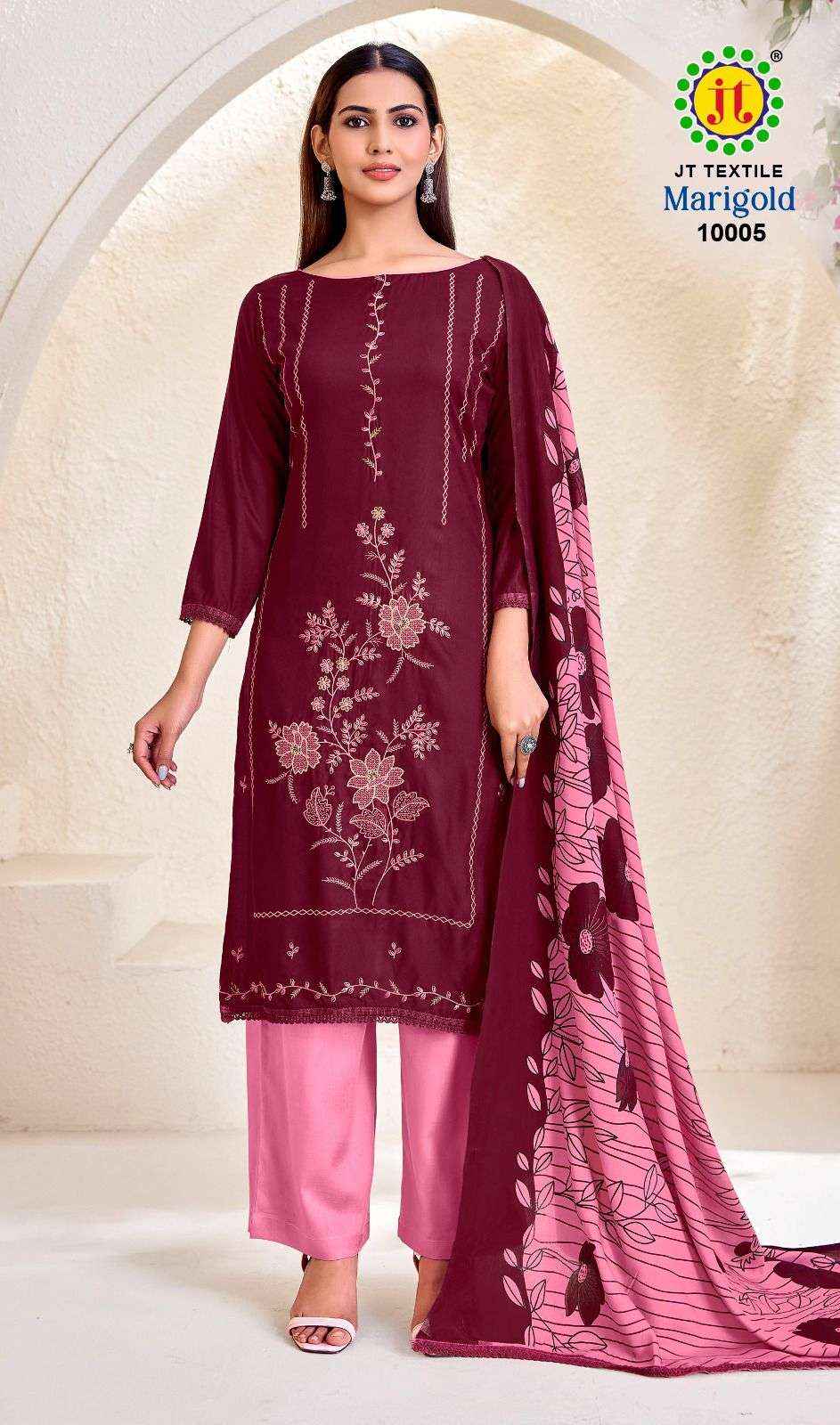 Jt Marigold Vol 10 Rayon Dress Material 5 pcs Catalogue