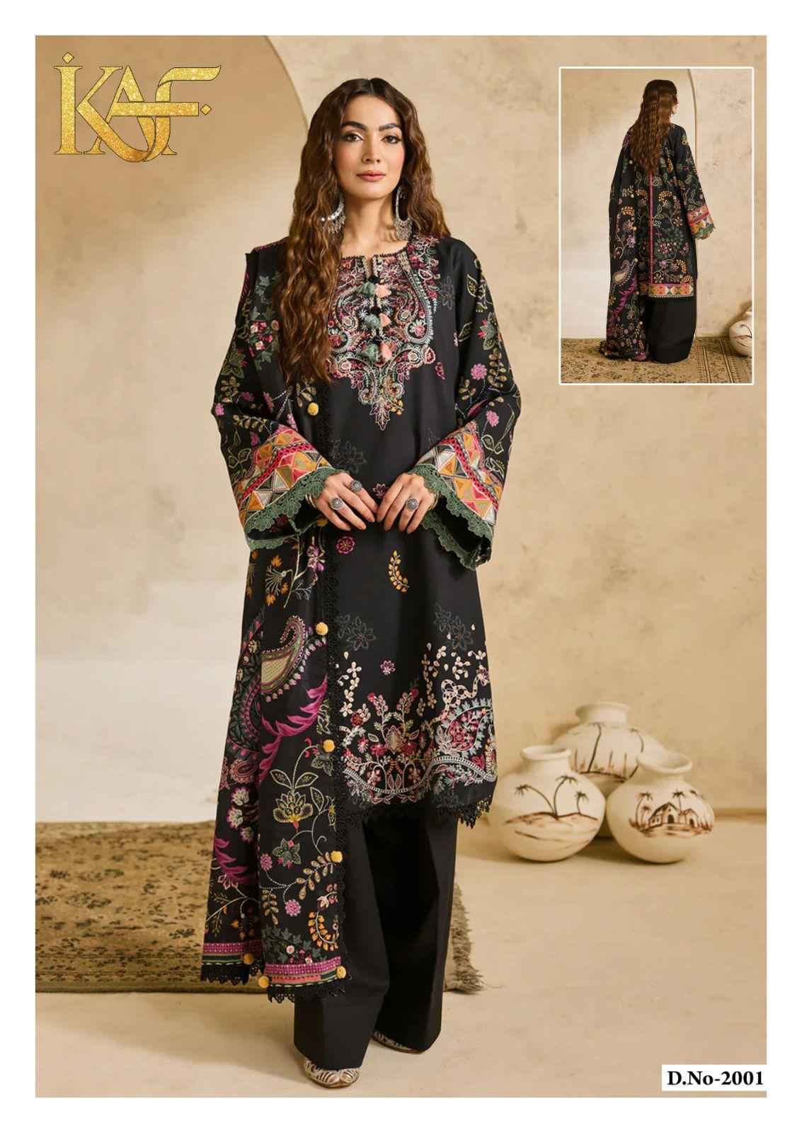 KAF Fabric Evayra Gulaal vol 2 Cotton Dress Material 6 Pc Catalouge