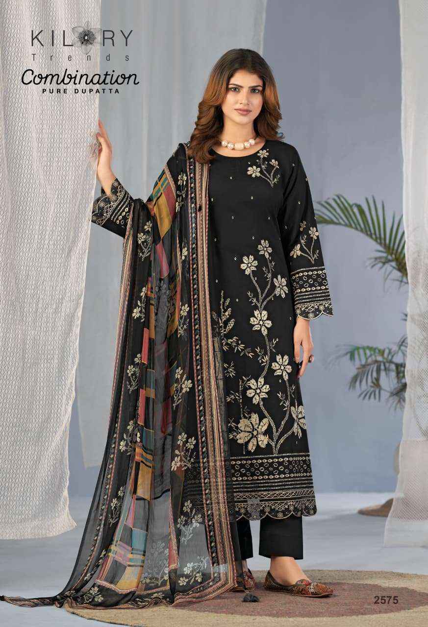 Kilory Trends Combination Lawn Cotton Dress Material 6 pcs Catalogue