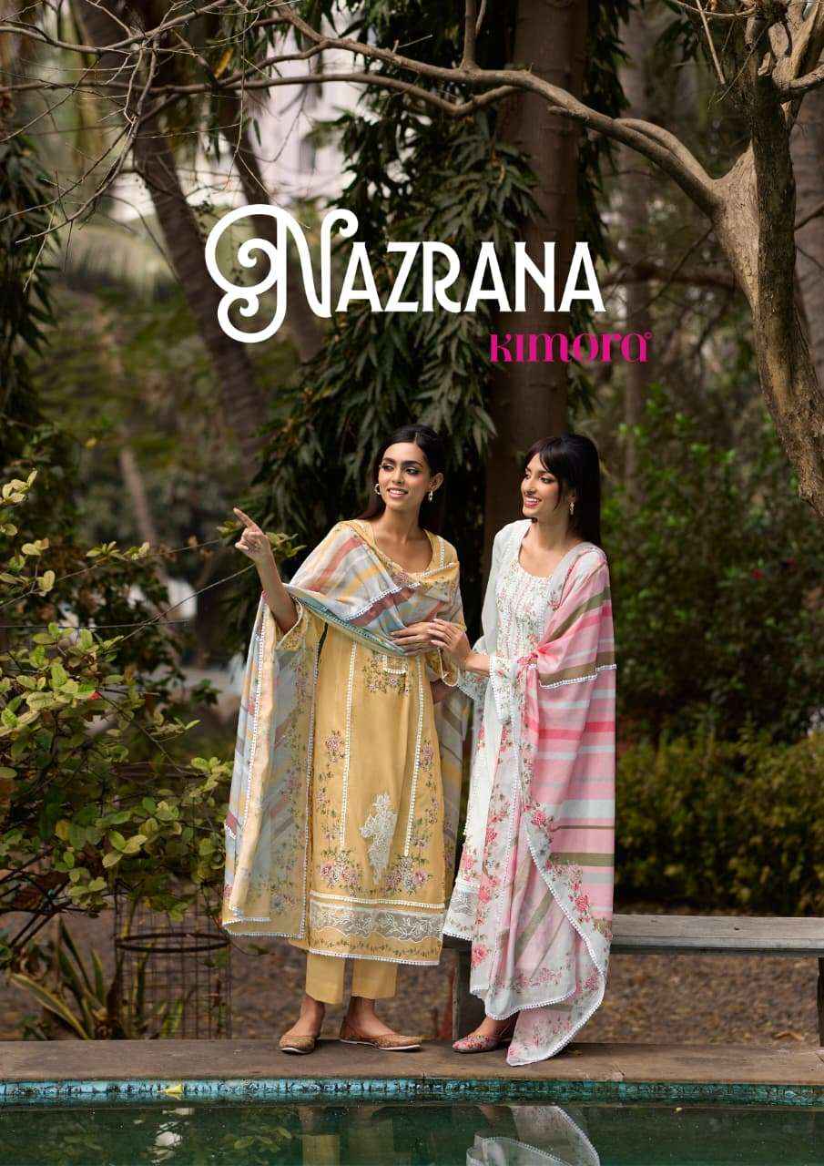 Kimora Nazrana Vol 77 Lawn Cotton Dress Material 4 pcs Catalogue