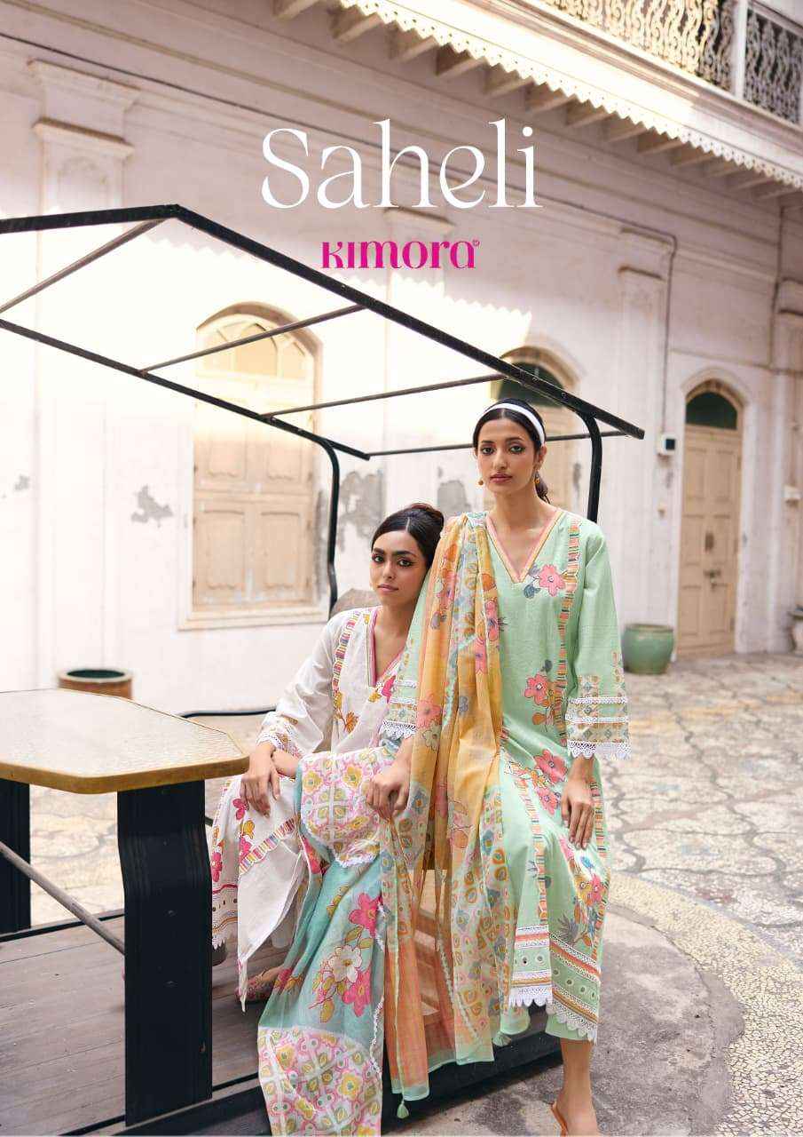 Kimora Saheli Lawn Cotton Dress Material 4 pcs Catalogue