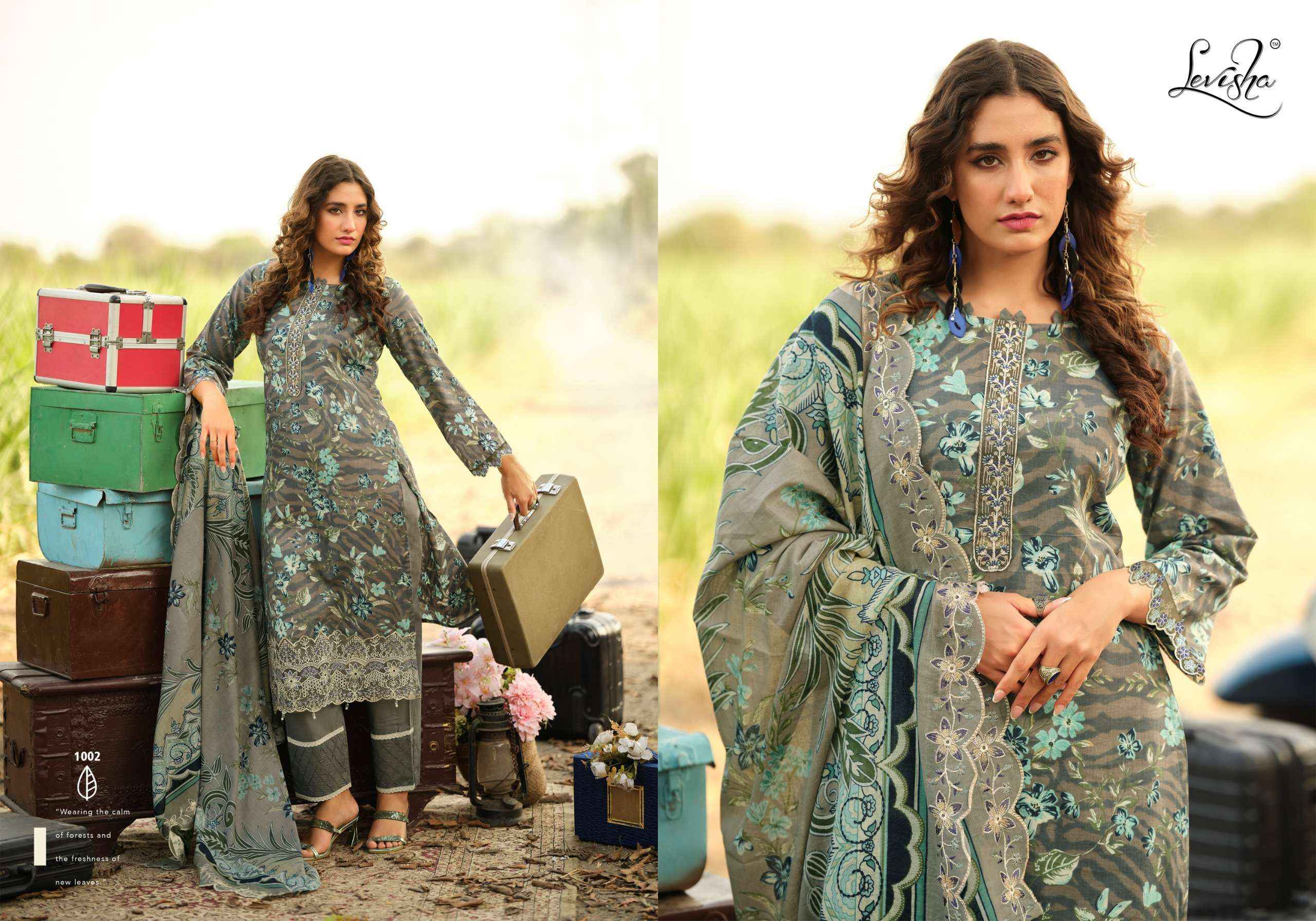Levisha Humdum Cambric Cotton Dress Material 6 pcs Catalogue