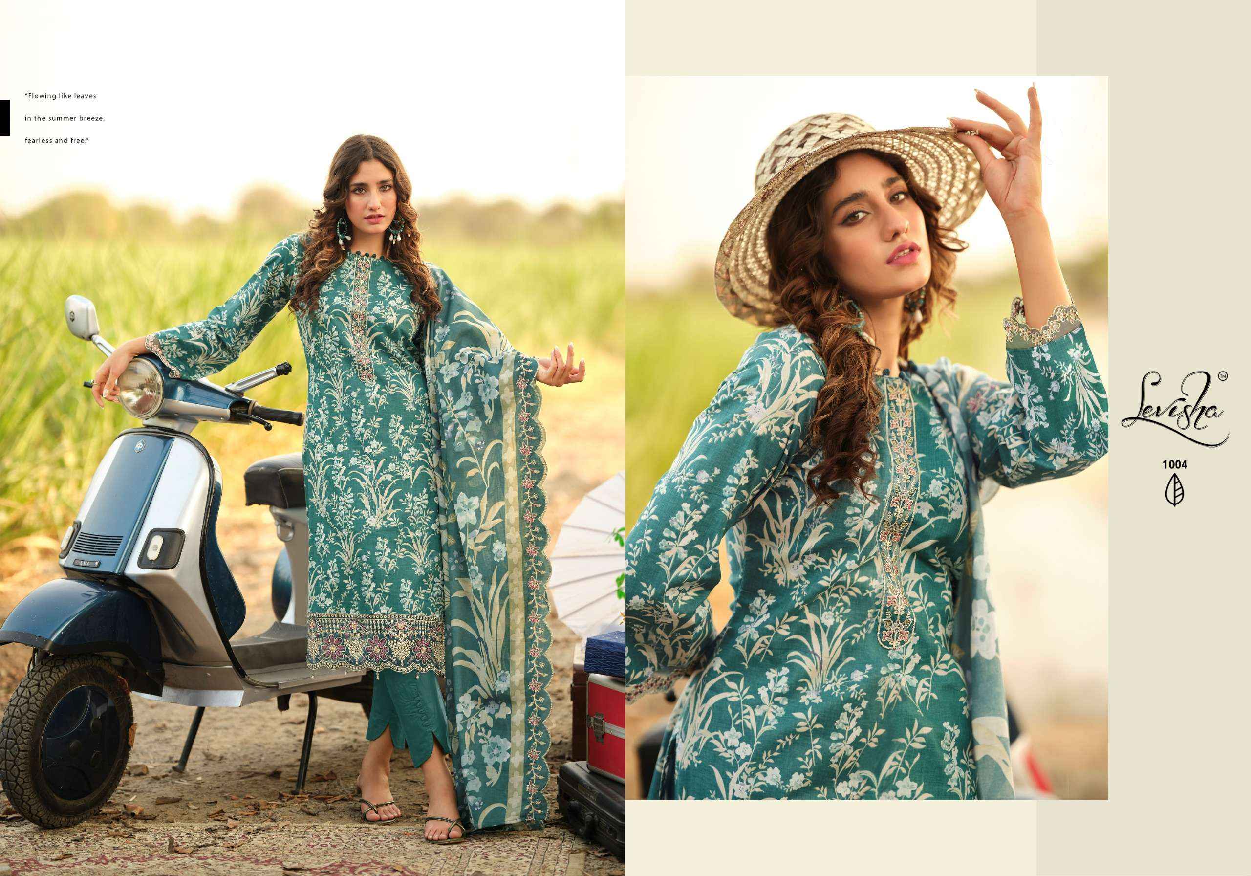 Levisha Humdum Cambric Cotton Dress Material 6 pcs Catalogue