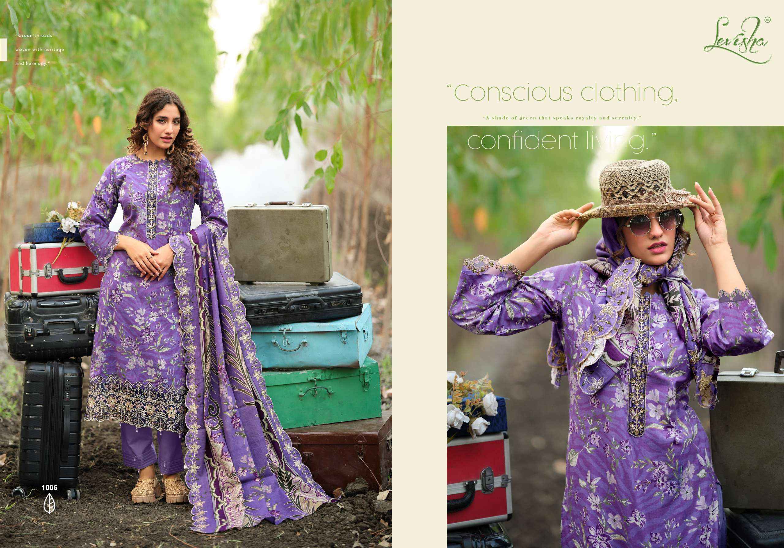Levisha Humdum Cambric Cotton Dress Material 6 pcs Catalogue