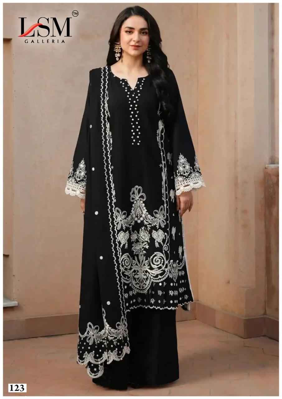 LSM Galleria Black & White Vol 2 Cotton Dress Material 6 pcs Catalogue