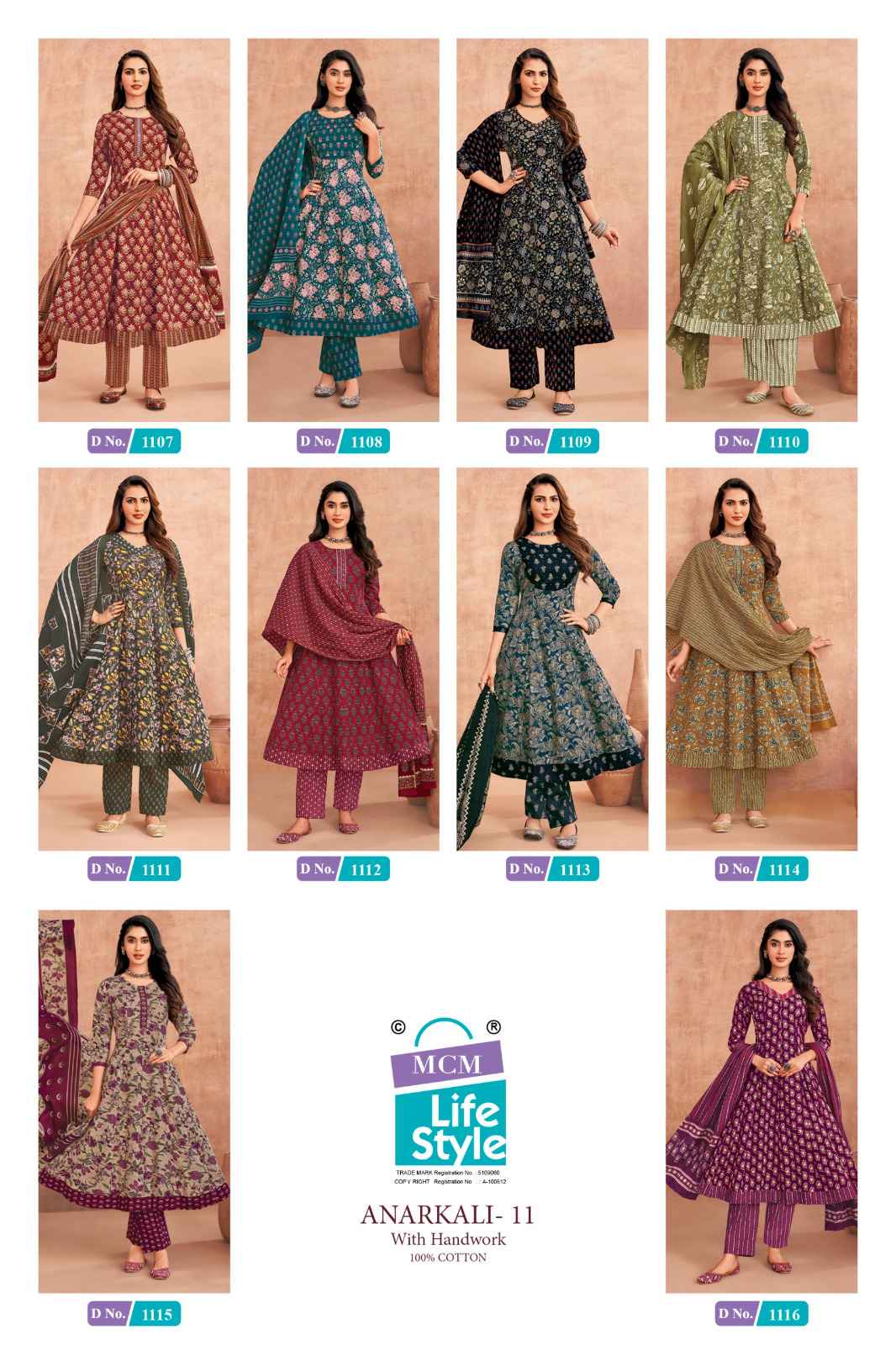 MCM Lifestyle Anarkali Vol 11 Cotton Kurti Combo 10 pcs Catalogue