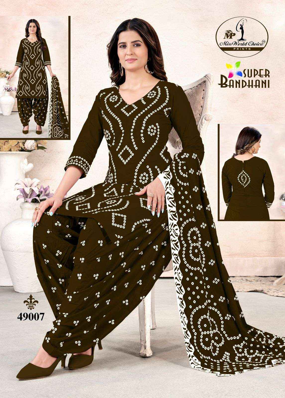 Miss World Choice Super Bandhani Vol 49 Cotton Dress Material 10 pcs Catalogue
