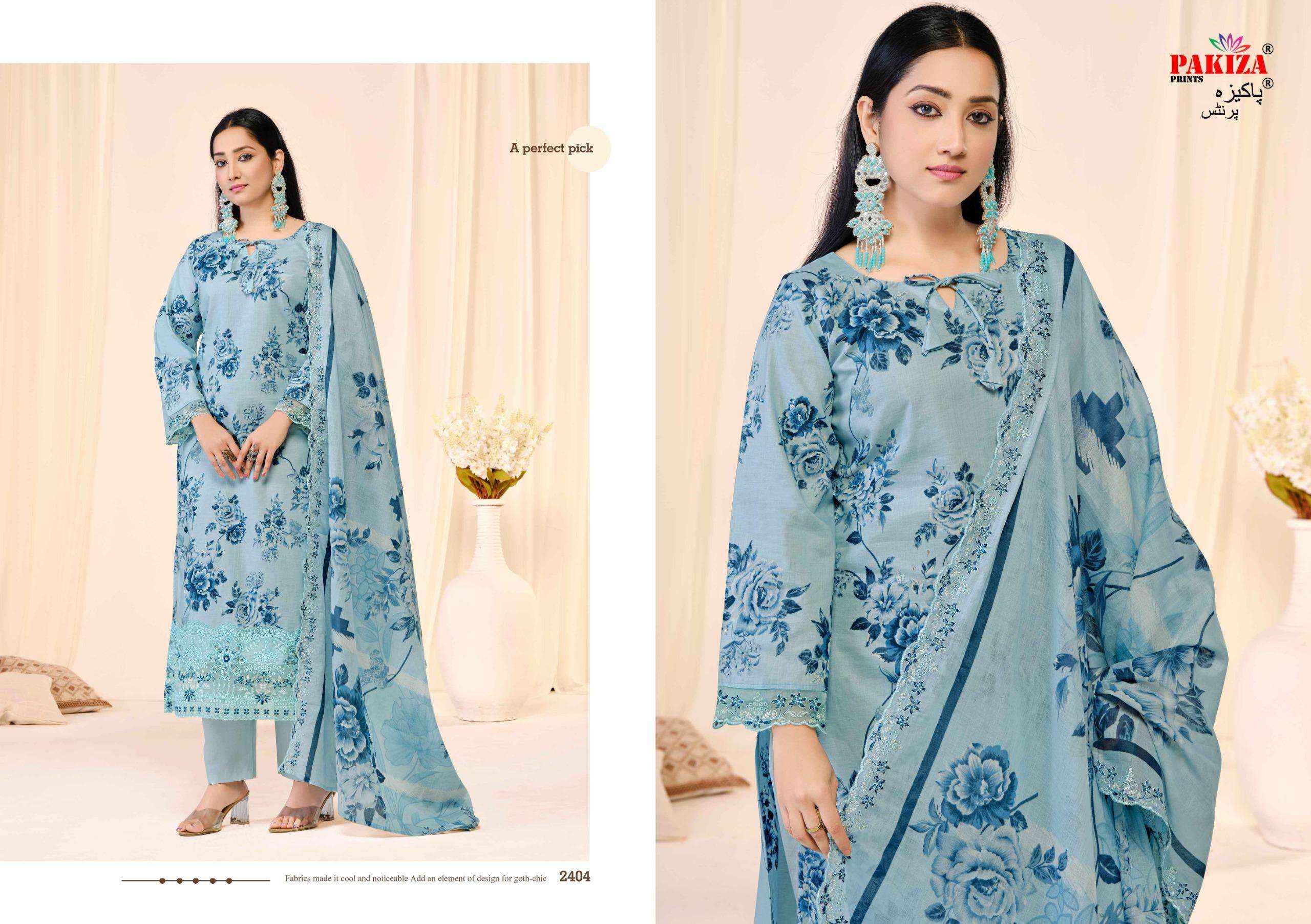 Pakiza Prints Abu Rehan Vol 24 Lawn Cotton Dress Material 7 pcs Catalogue