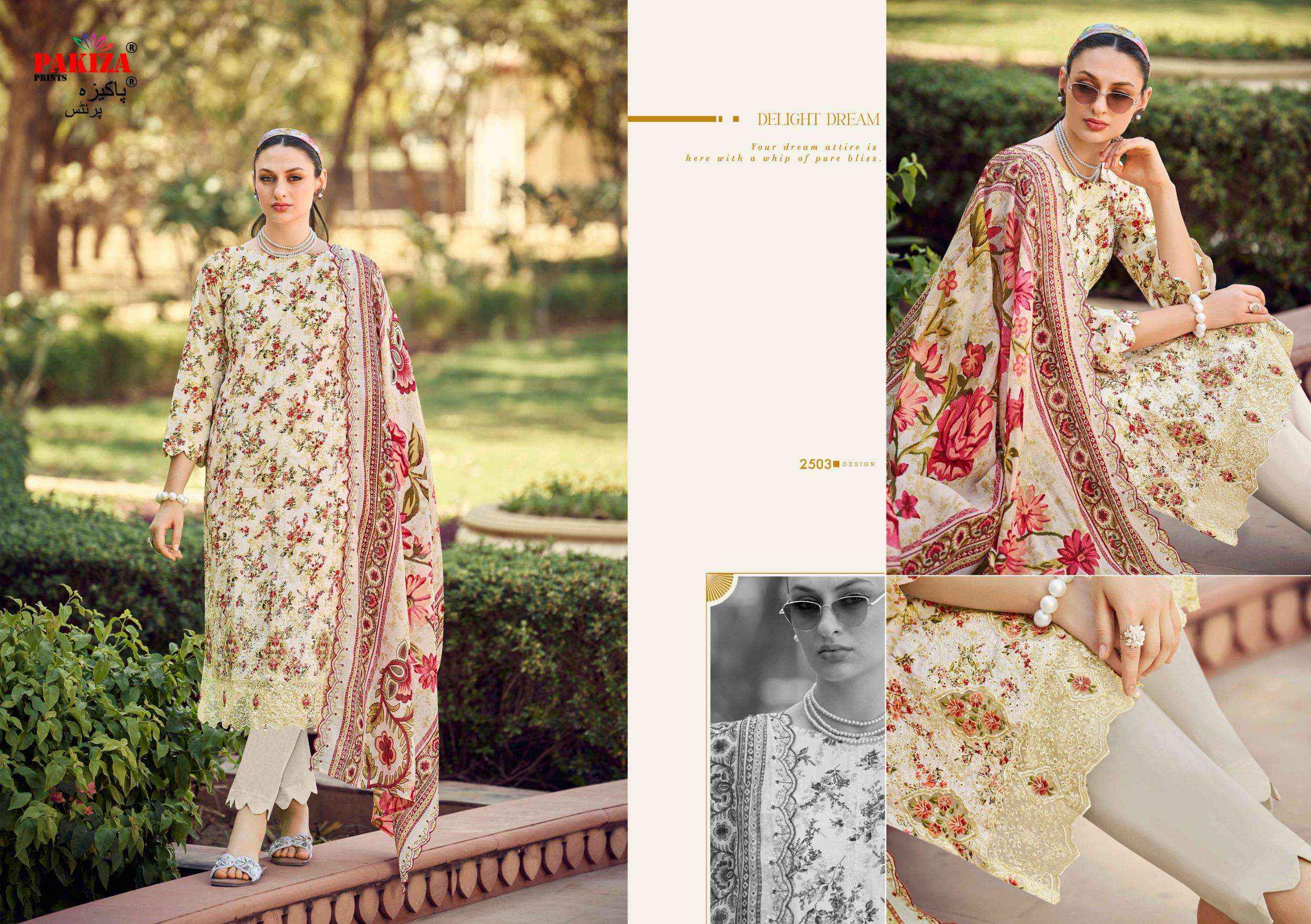Pakiza Prints Haya Vol 25 Lawn Cotton Dress Material 10 pcs Catalogue