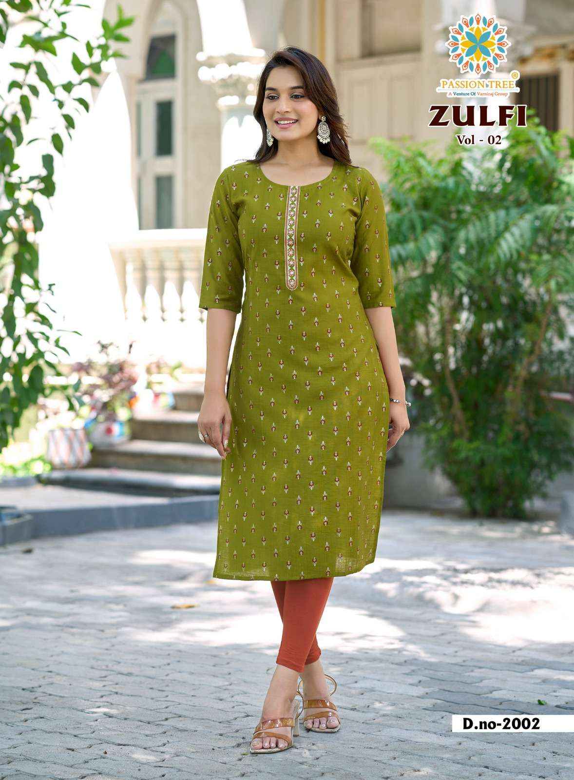 Passion Tree Zulfi Vol 2 Fancy Kurti 8 pcs Catalogue