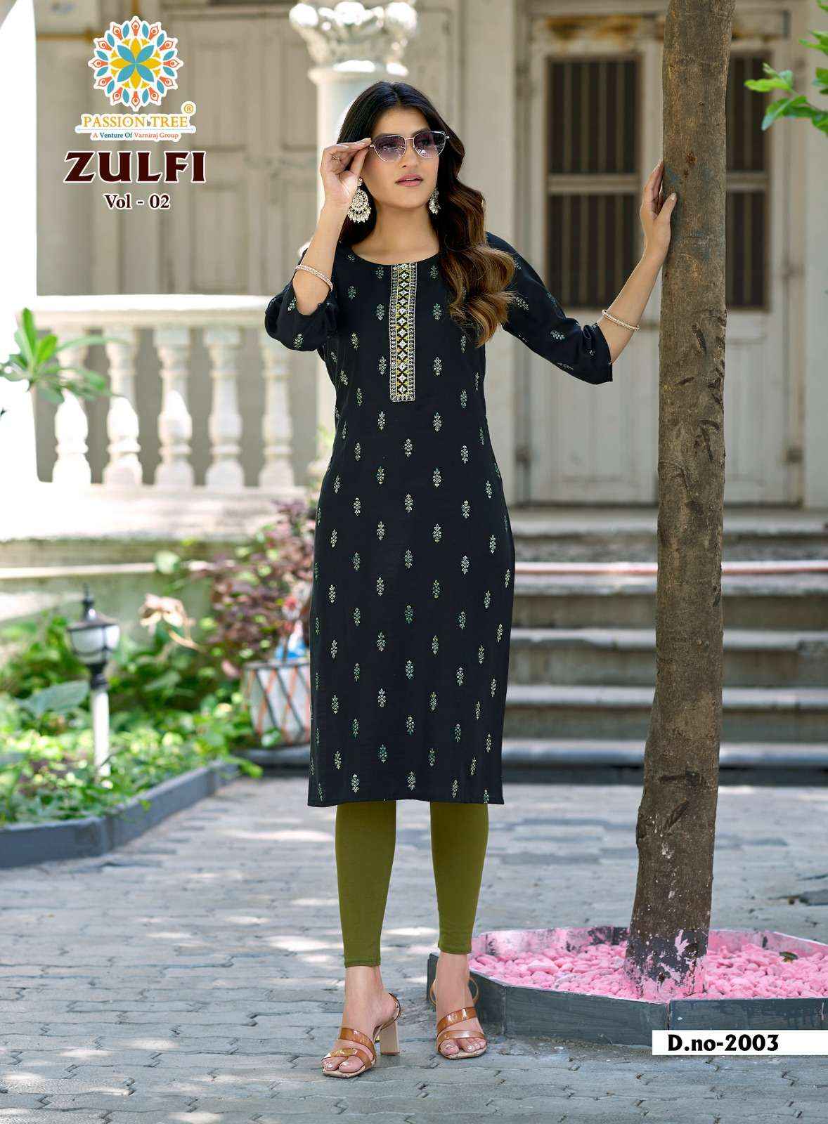 Passion Tree Zulfi Vol 2 Fancy Kurti 8 pcs Catalogue