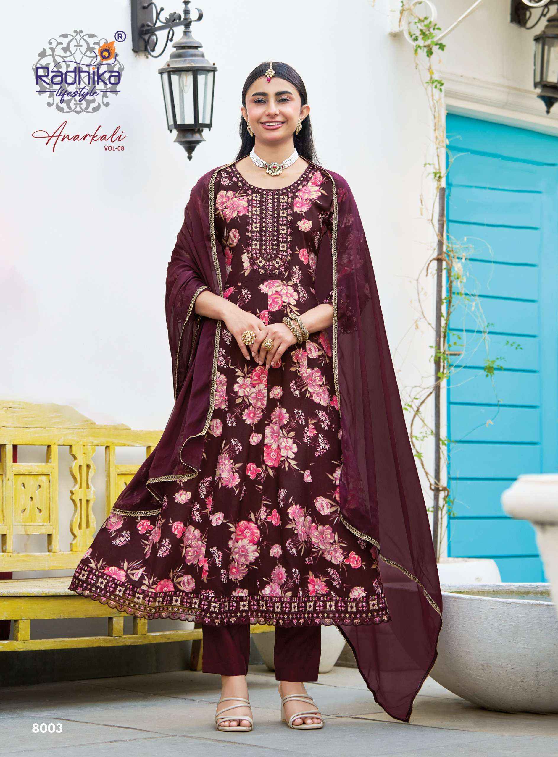 Radhika Lifestyle Anarkali Vol 8 Rayon Kurti Combo 6 Pcs Catalogue
