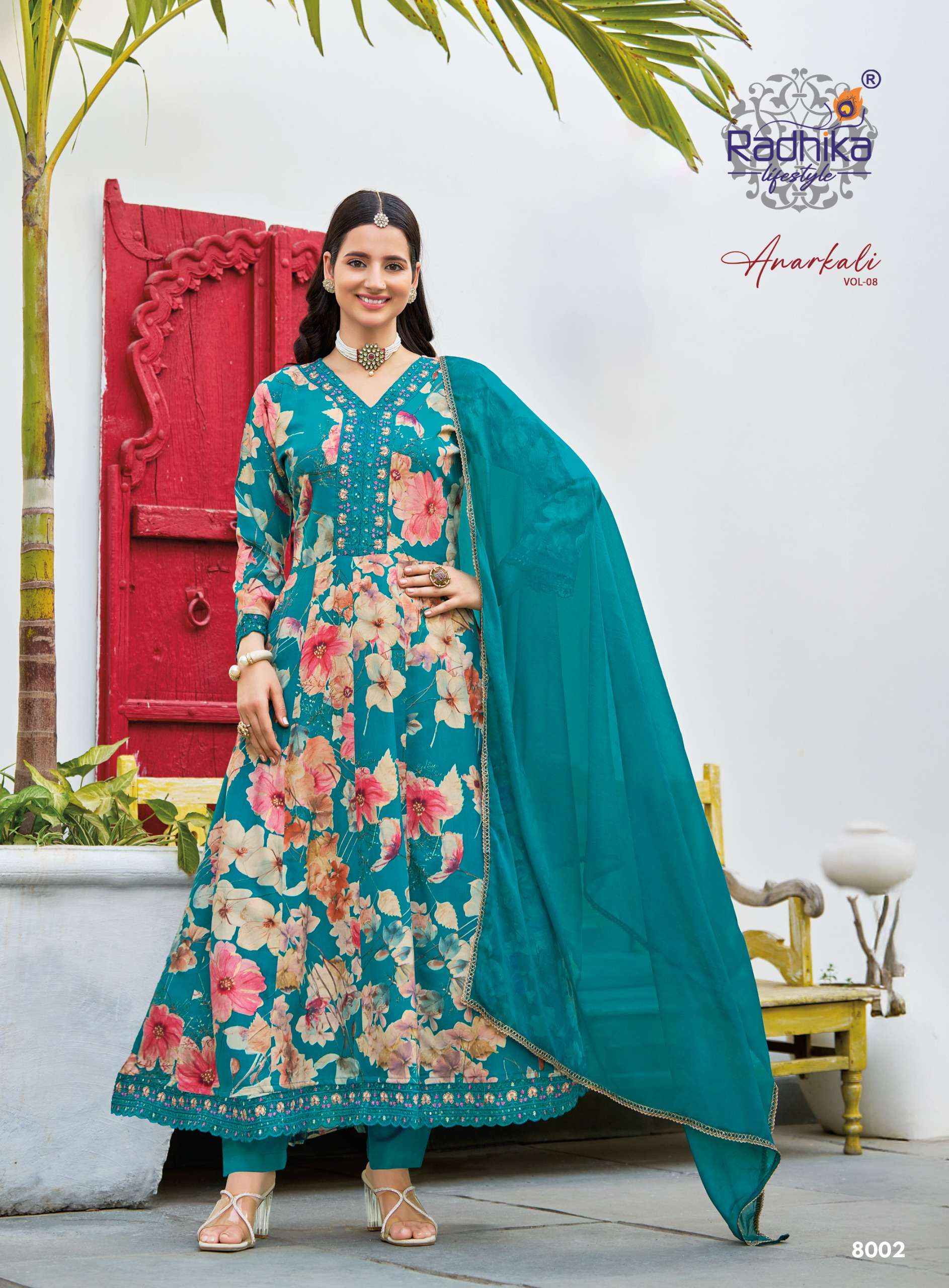 Radhika Lifestyle Anarkali Vol 8 Rayon Kurti Combo 6 Pcs Catalogue