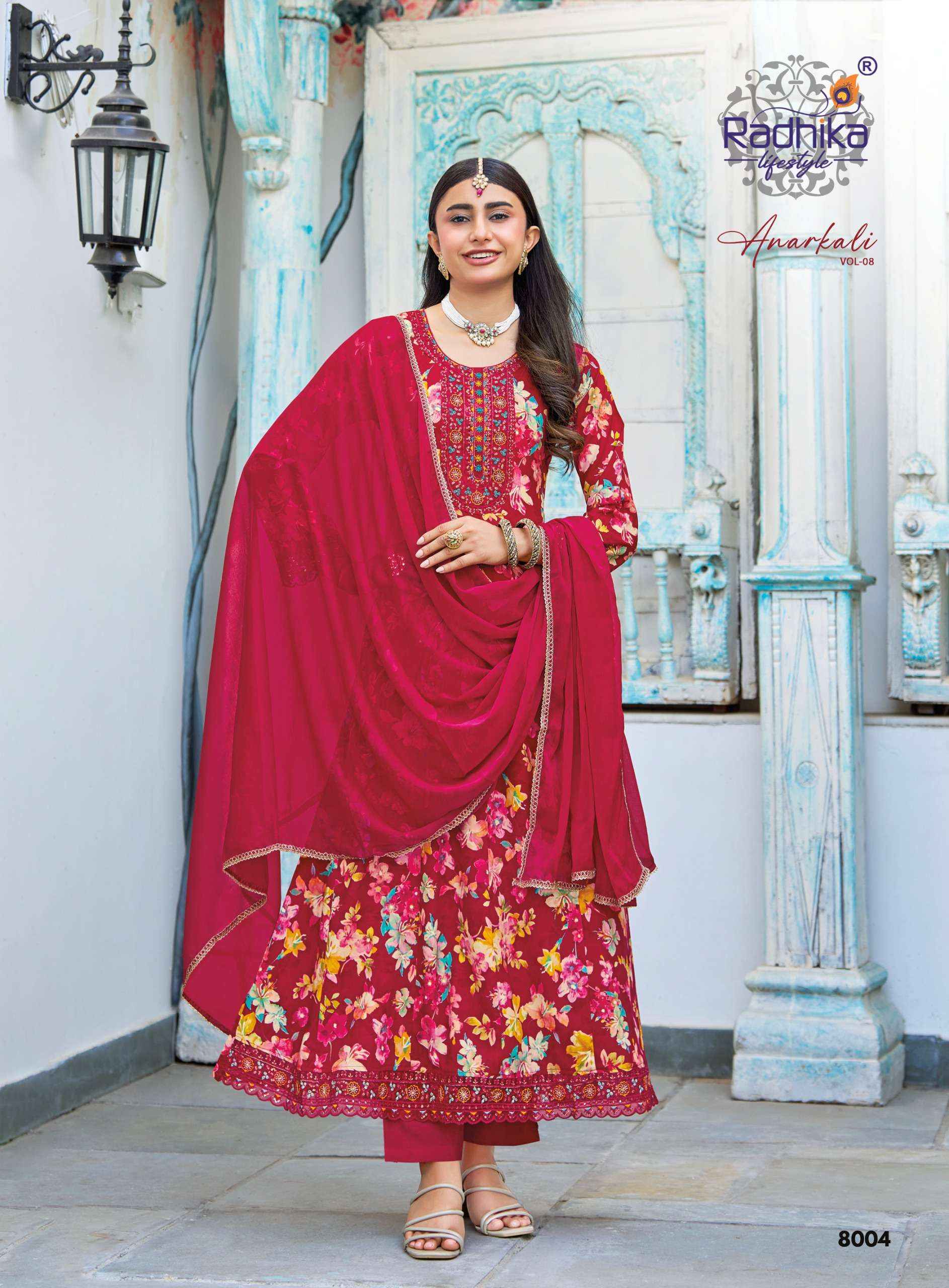 Radhika Lifestyle Anarkali Vol 8 Rayon Kurti Combo 6 Pcs Catalogue