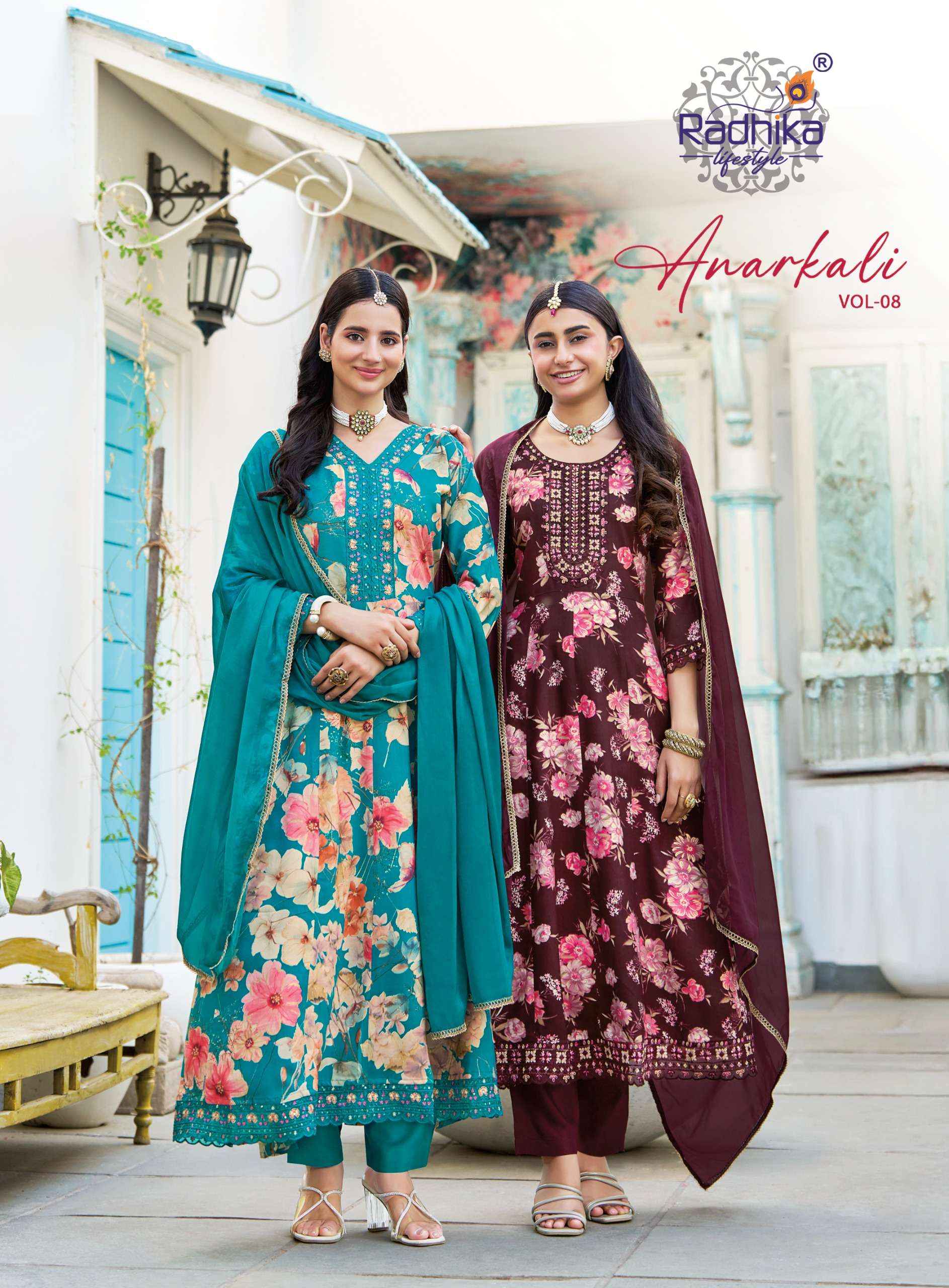 Radhika Lifestyle Anarkali Vol 8 Rayon Kurti Combo 6 Pcs Catalogue