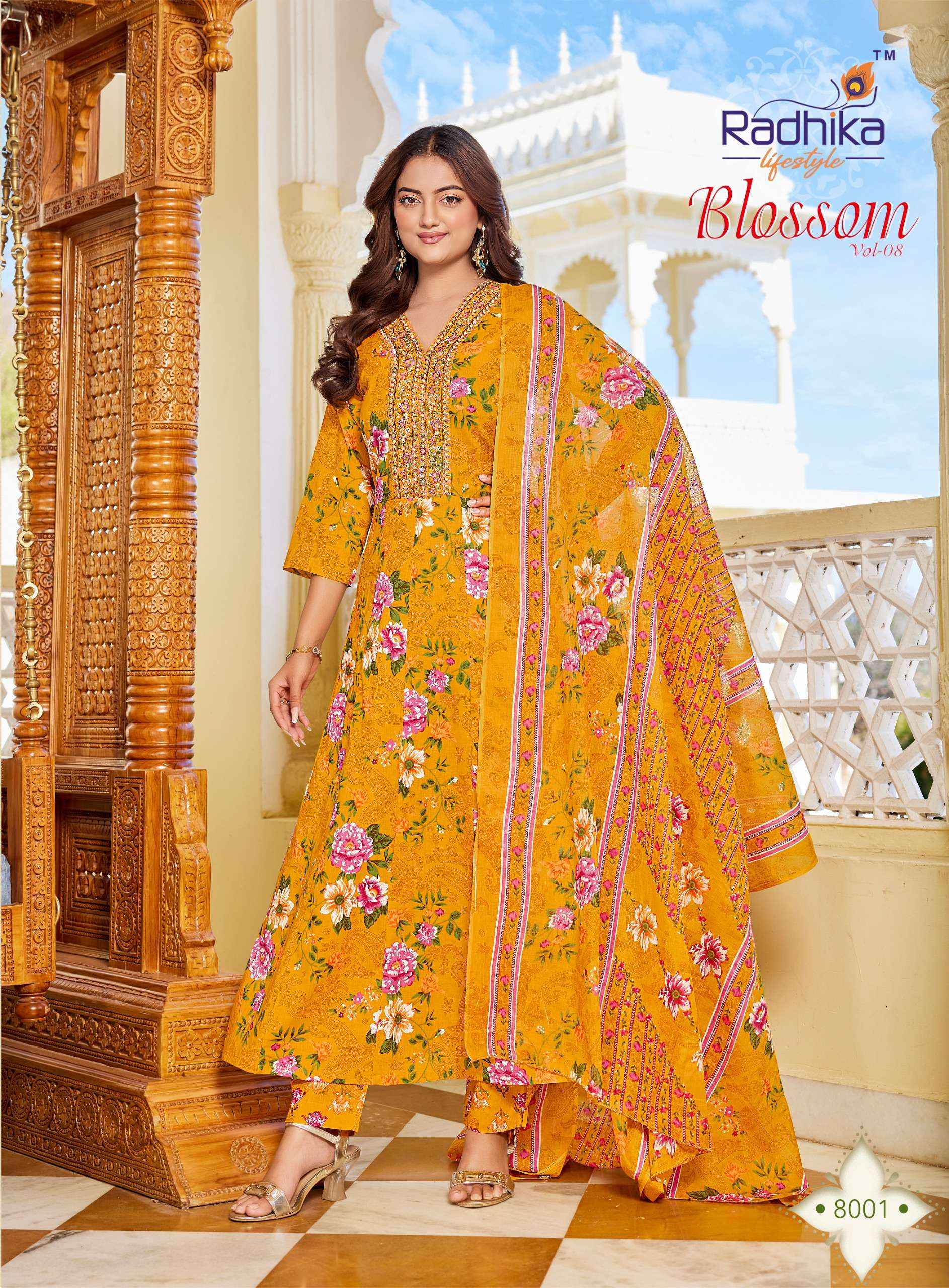 Radhika Lifestyle Blossom Vol 8 Cotton Kurti Combo 8 pcs Catalogue