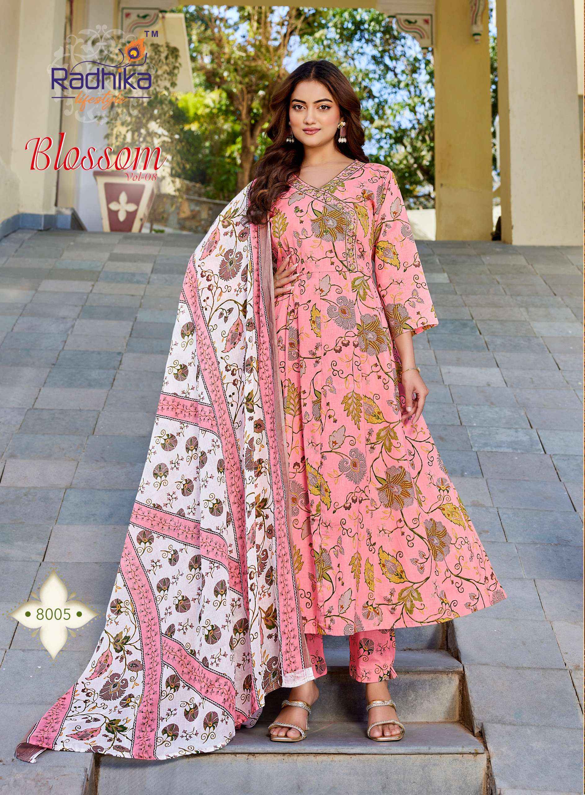 Radhika Lifestyle Blossom Vol 8 Cotton Kurti Combo 8 pcs Catalogue