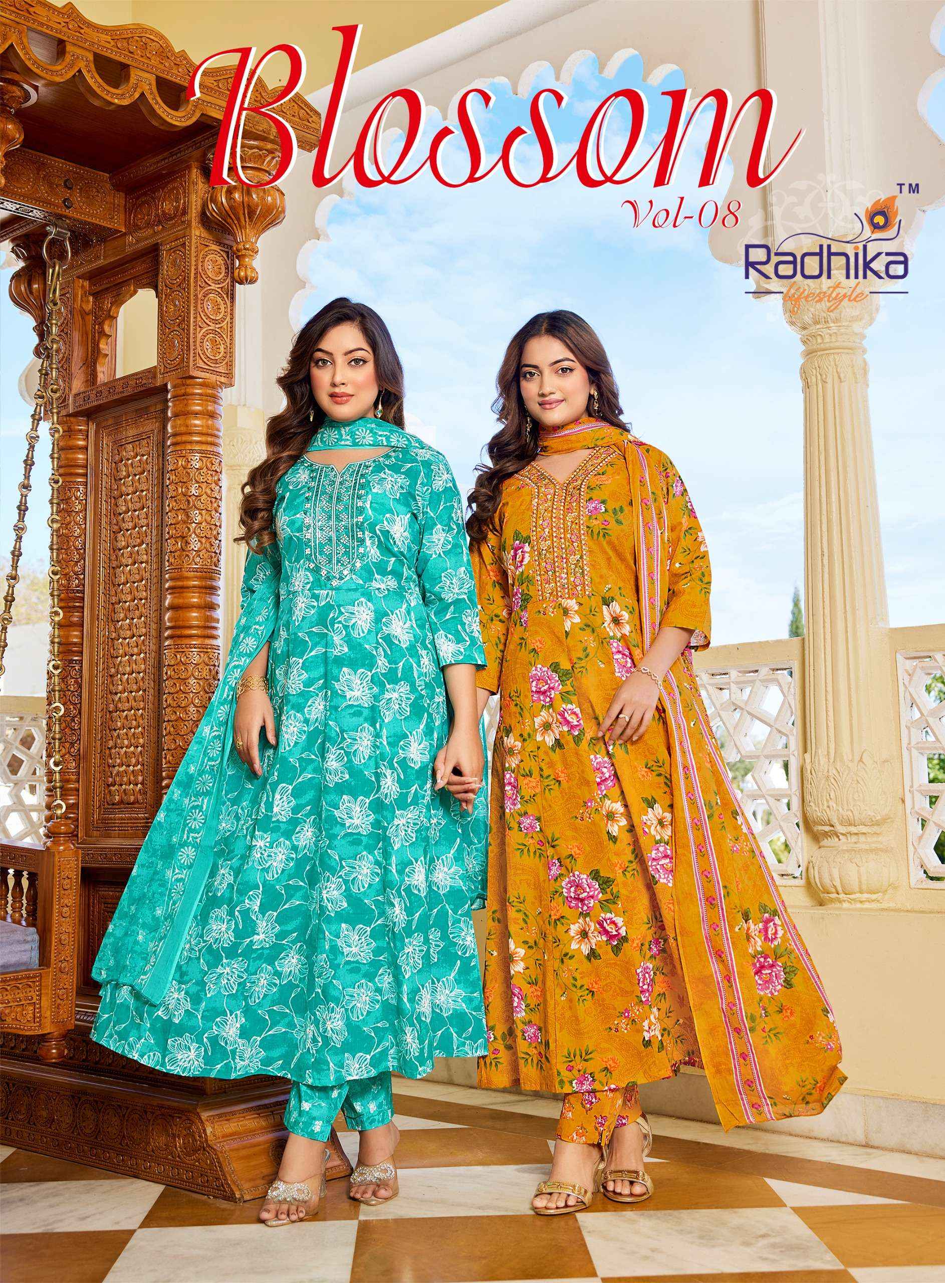 Radhika Lifestyle Blossom Vol 8 Cotton Kurti Combo 8 pcs Catalogue