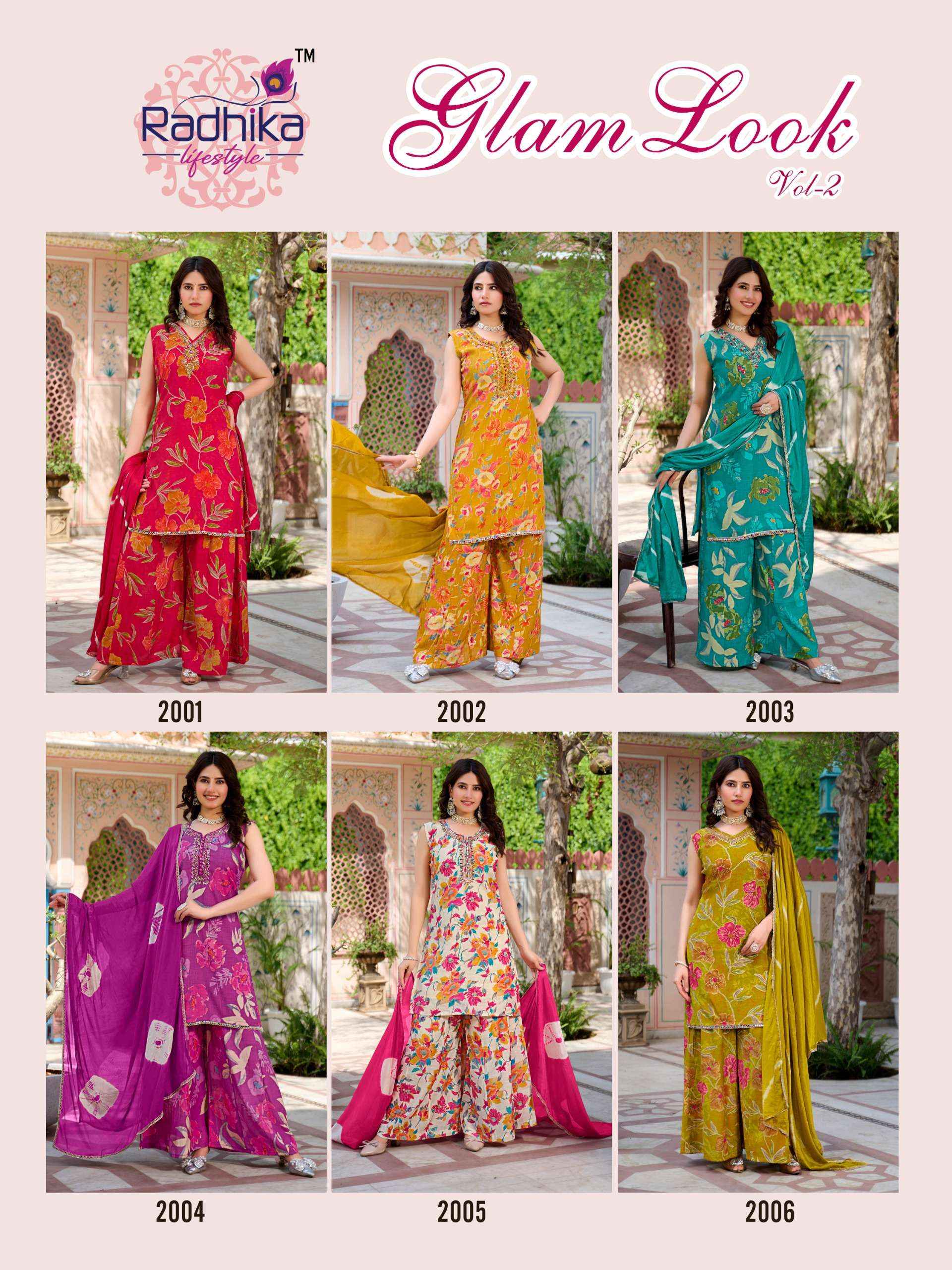 Radhika Lifestyle Glam Look Vol 2 Milano Silk Kurti Combo 6 pcs Catalogue