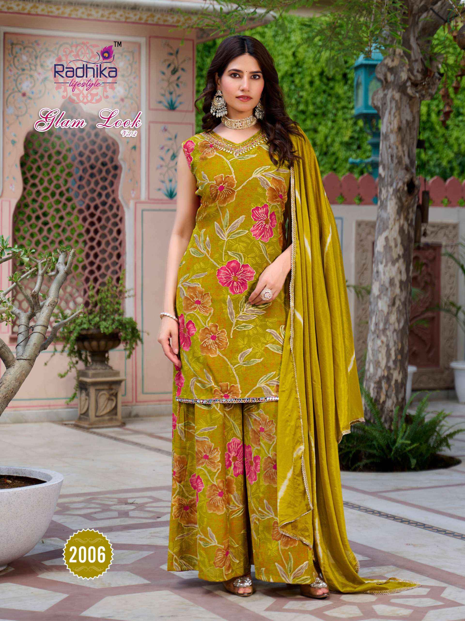 Radhika Lifestyle Glam Look Vol 2 Milano Silk Kurti Combo 6 pcs Catalogue