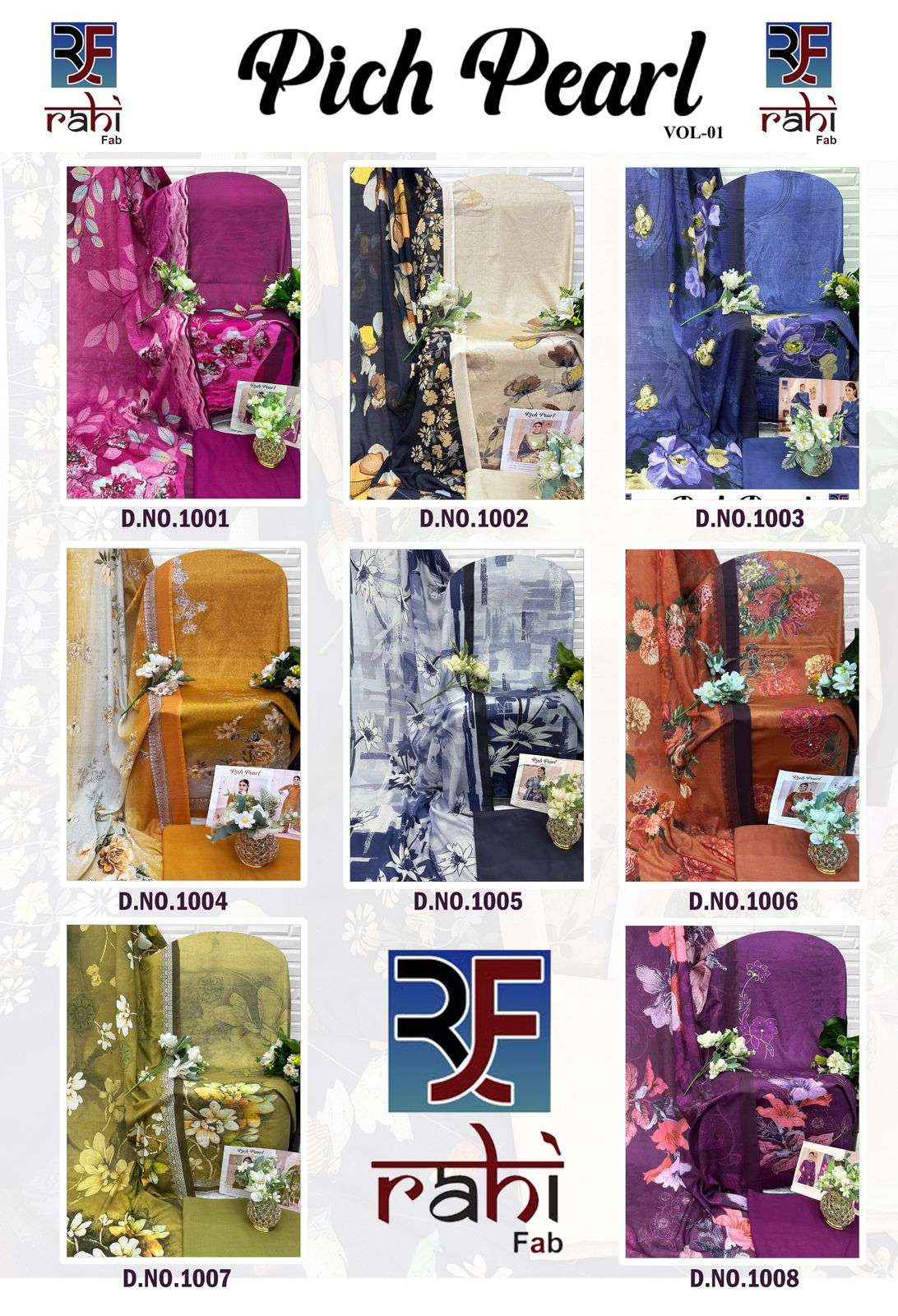 Rahi Fab Rich Pearl Vol 1 Jam Satin Dress Material 8 pcs Catalogue