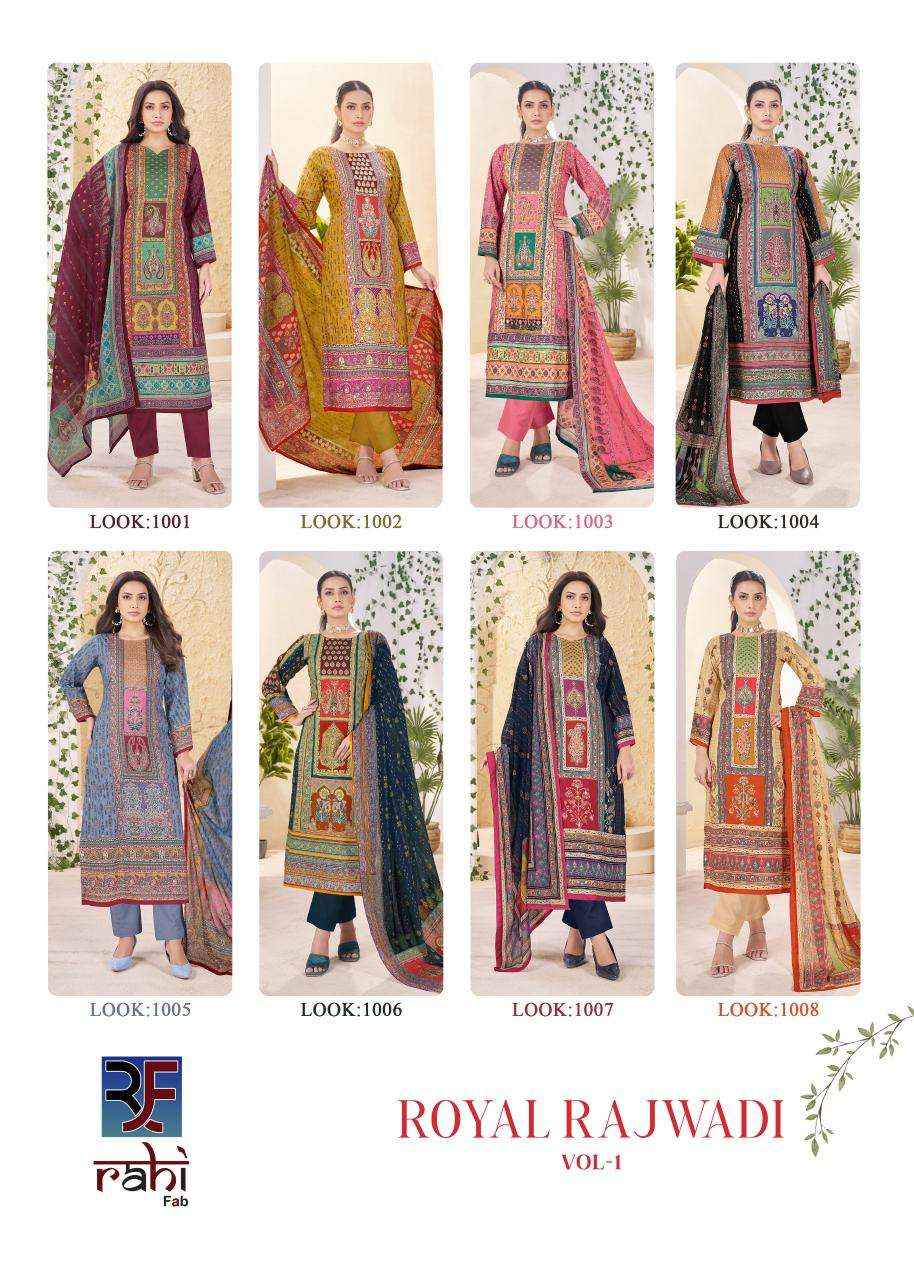 Rahi Fab Royal Rajwadi Vol 1 Lawn Cotton Dress Material 8 pcs Catalogue