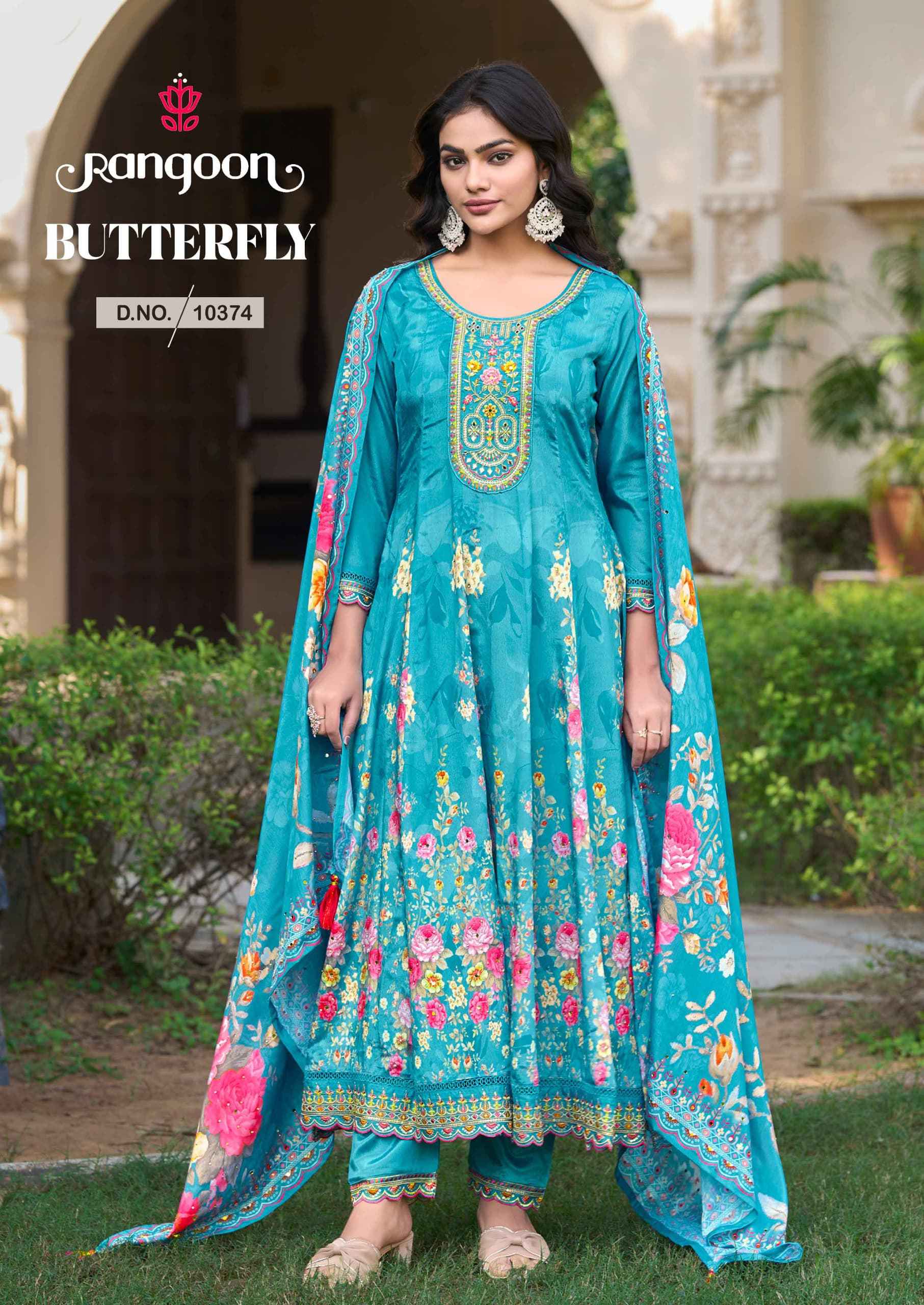 Rangoon Butterfly Readymade Chinon Dress 4 pcs Catalogue