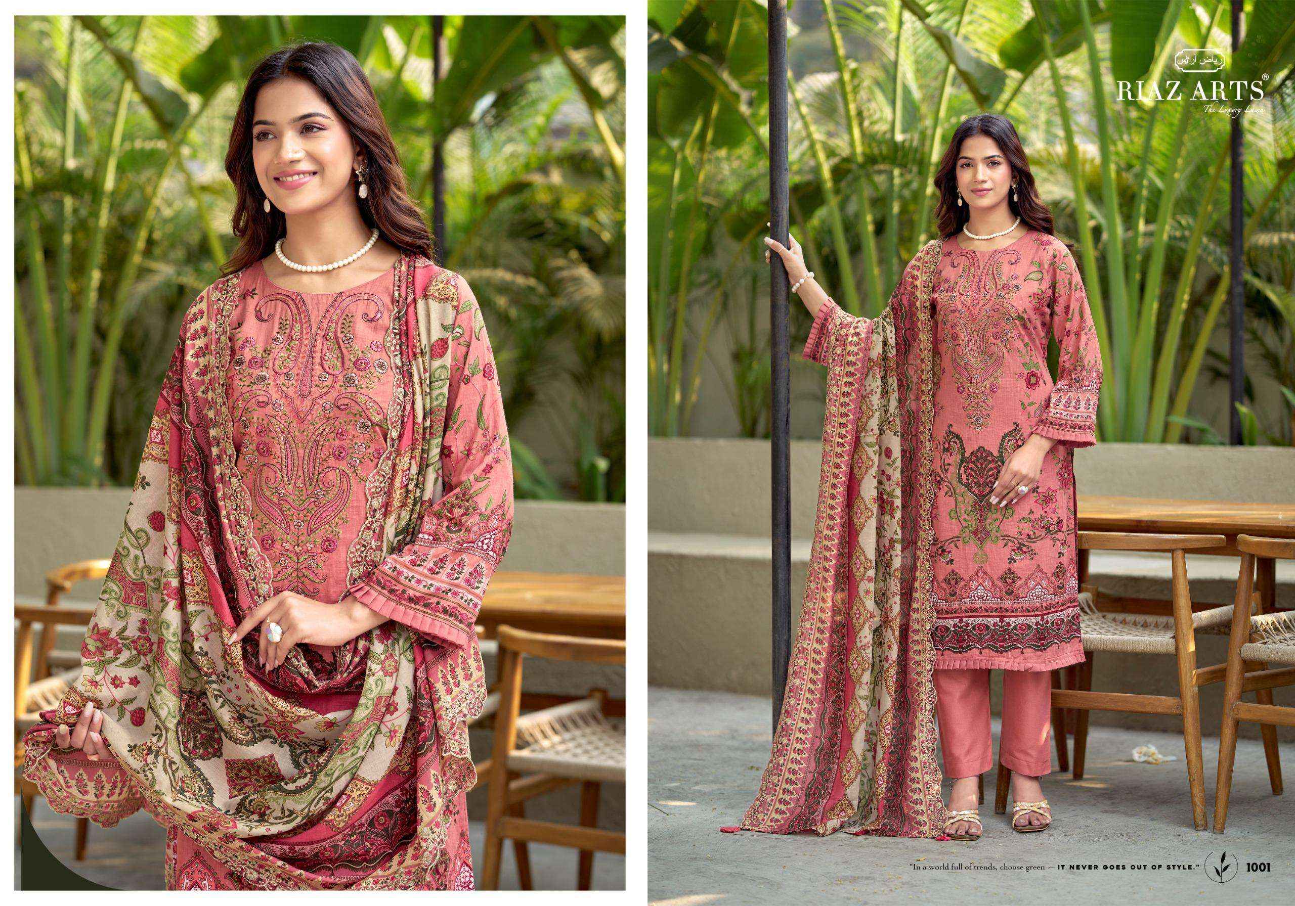 Riaz Arts Bin Saeed Lawn Cotton Dress Material 6 pcs Catalogue